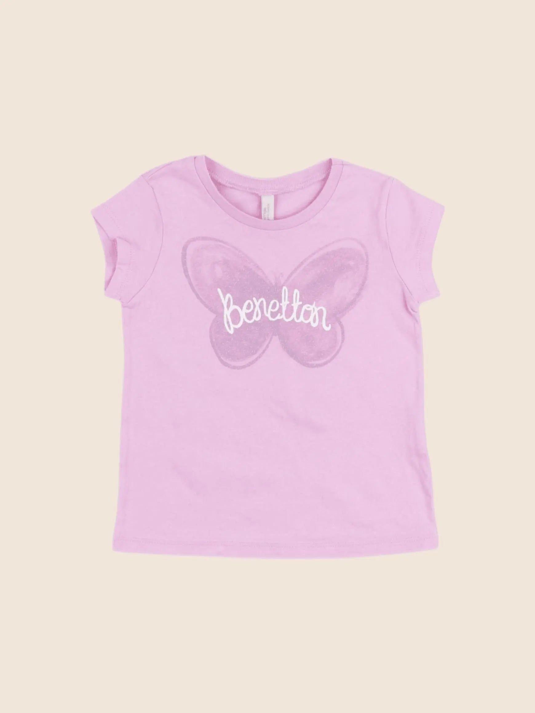 Benetton - tee-shirt rose - 1 an