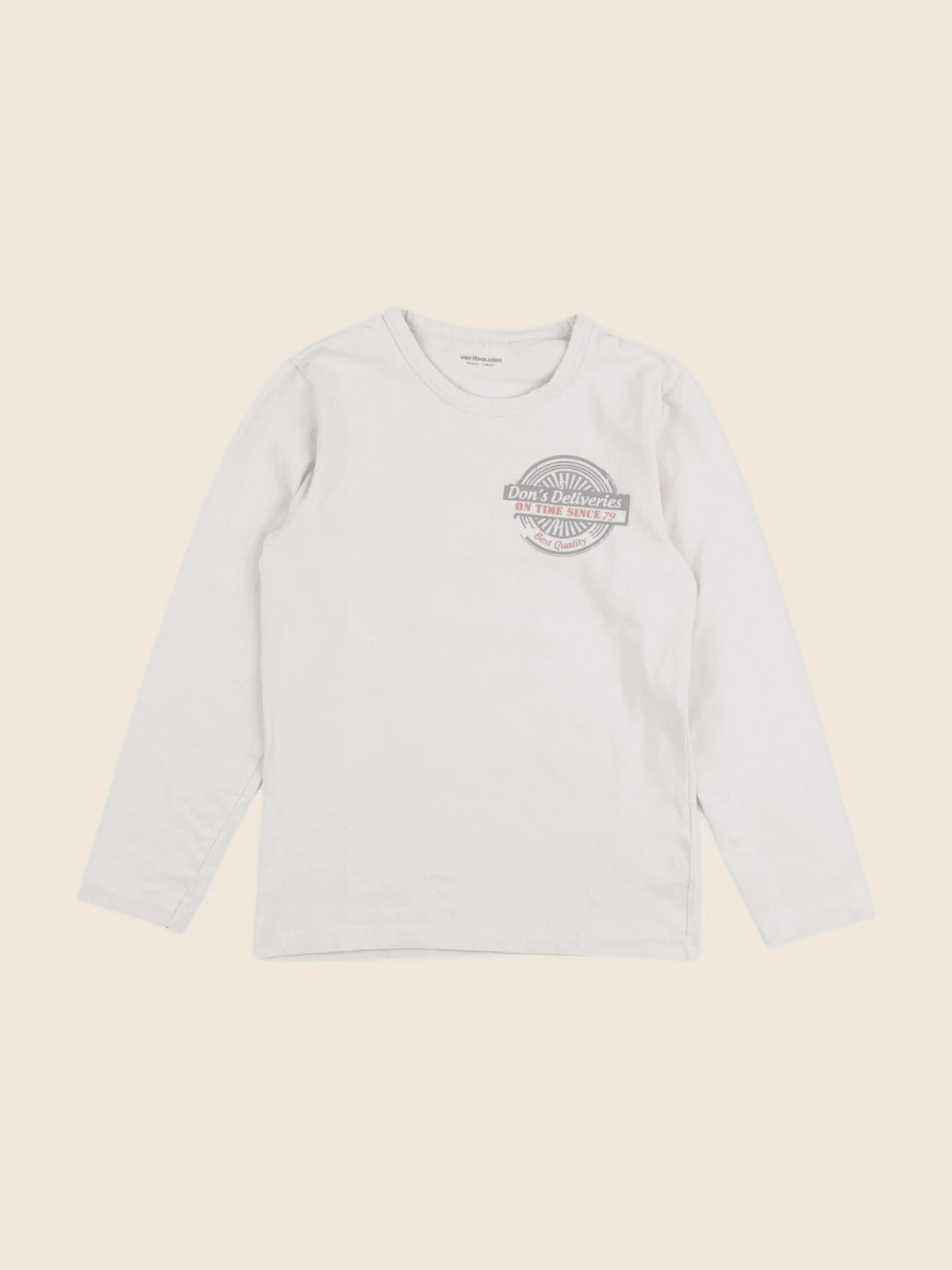 Vertbaudet - tee-shirt beige - 10 ans
