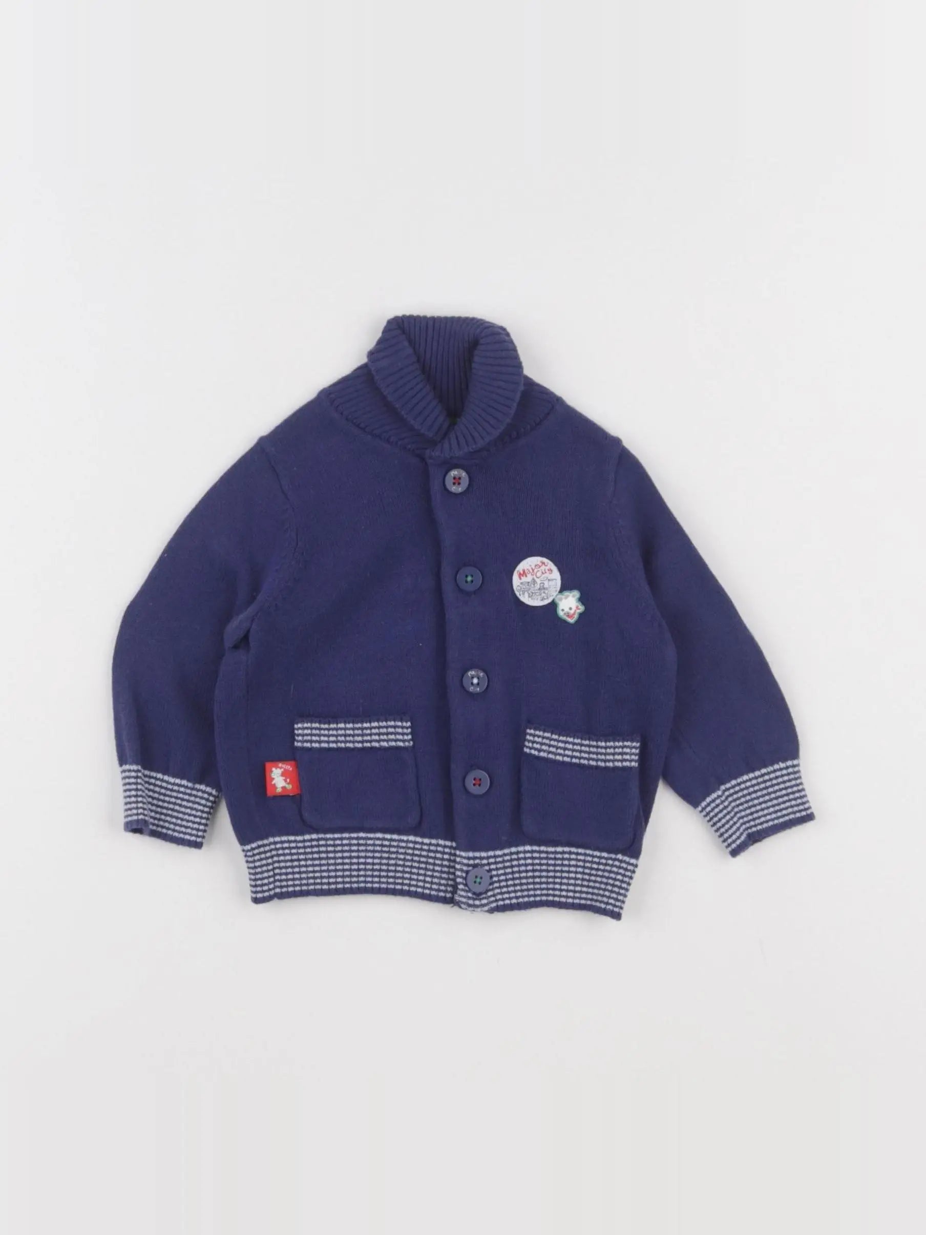 Sergent Major - gilet bleu - 3 mois