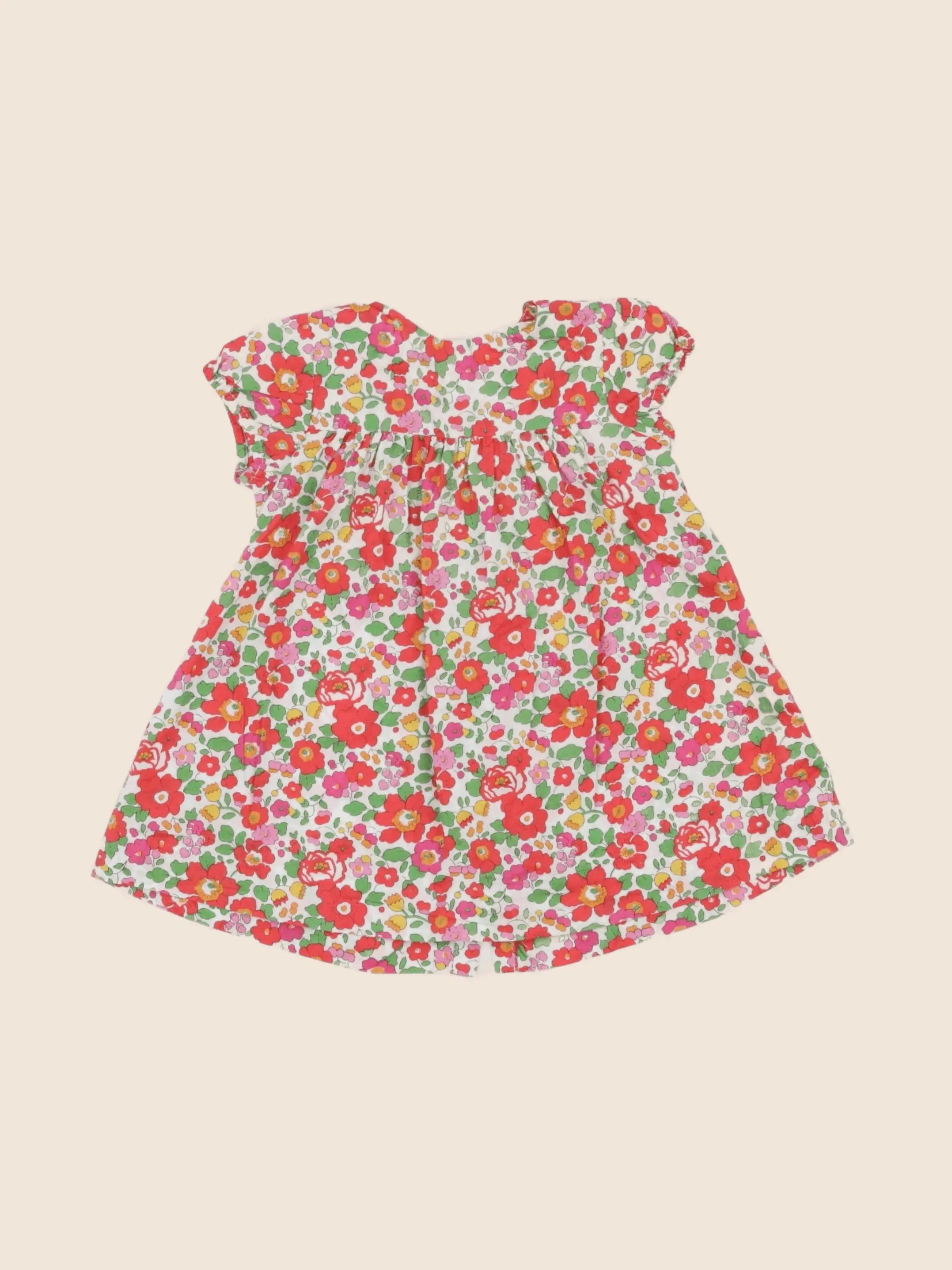 Jacadi - robe liberty rouge - 6 mois