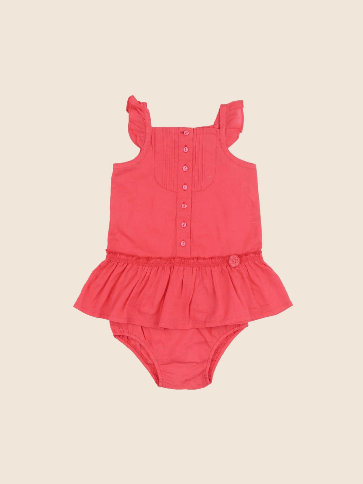 Benetton - robe rouge - 6/9 mois