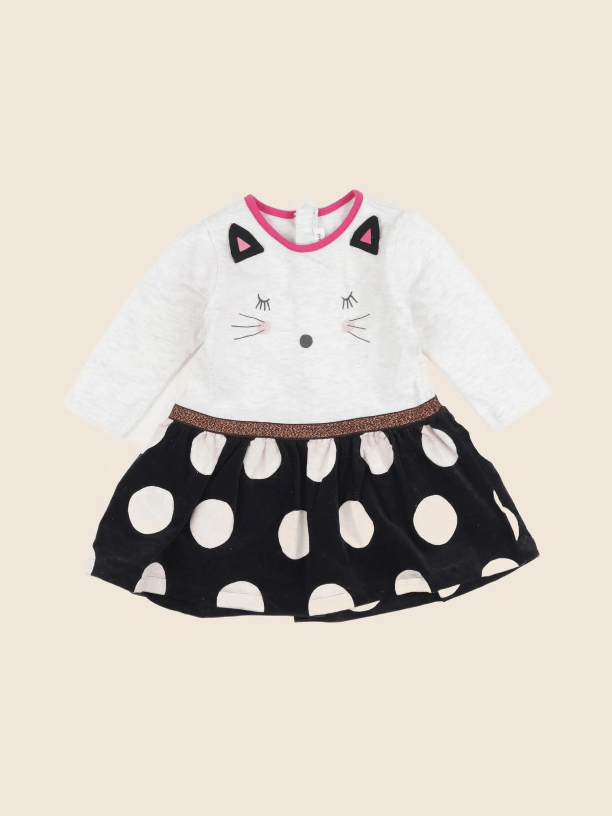 Catimini - robe noir, beige - 6 mois