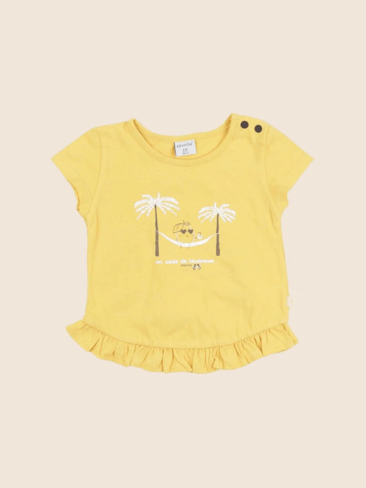 Absorba - tee-shirt jaune - 6 mois
