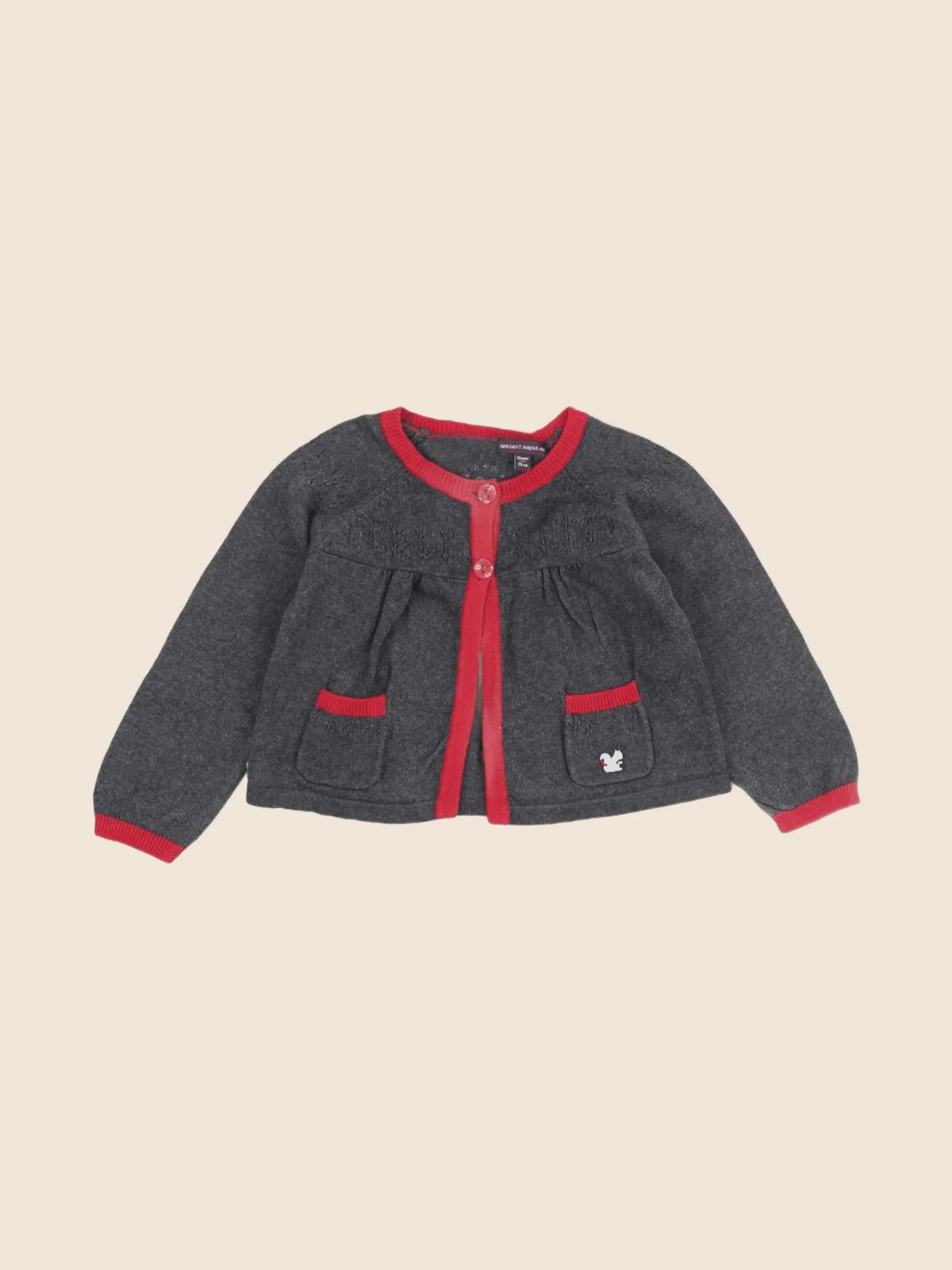 Sergent Major - gilet gris - 12 mois