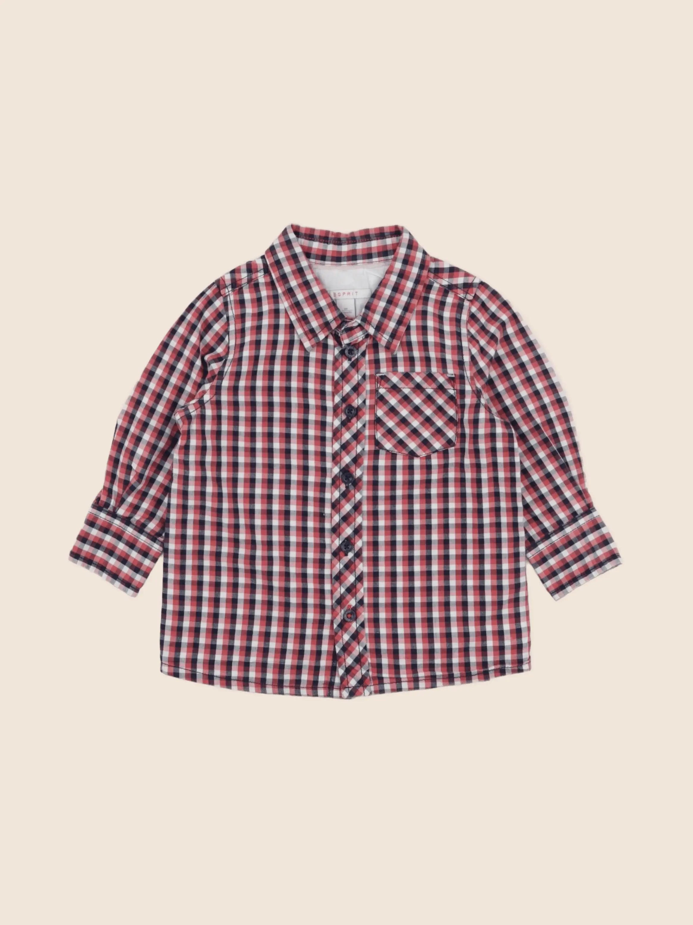 Esprit - chemise rouge, bleu - 12 mois