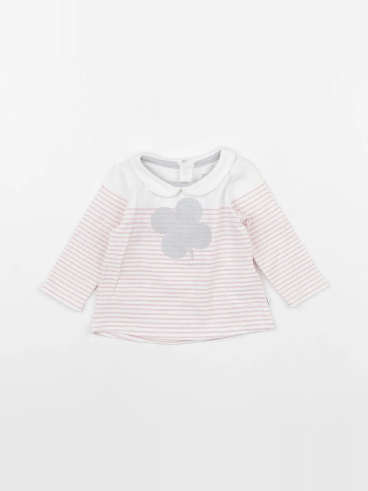 Obaïbi - tee-shirt blanc, rose - 3 mois