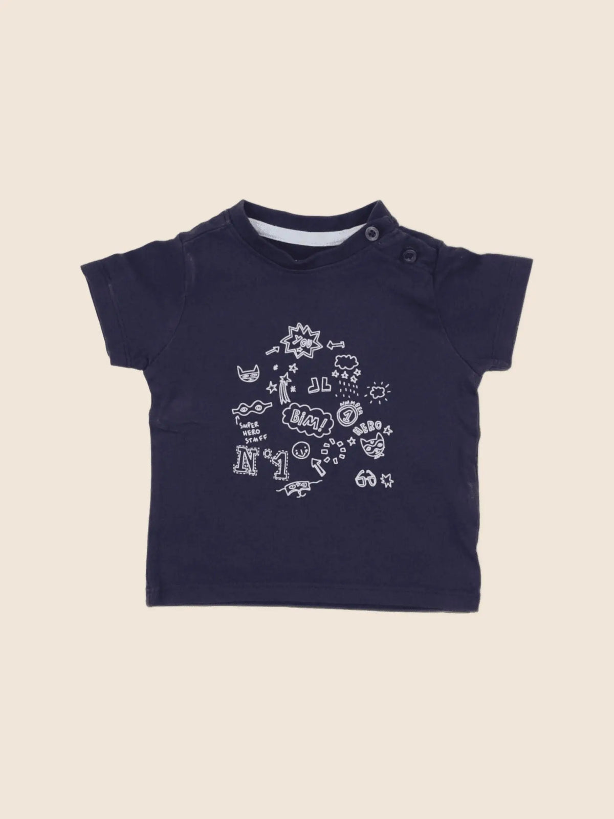 Vertbaudet - tee-shirt bleu - 3 mois