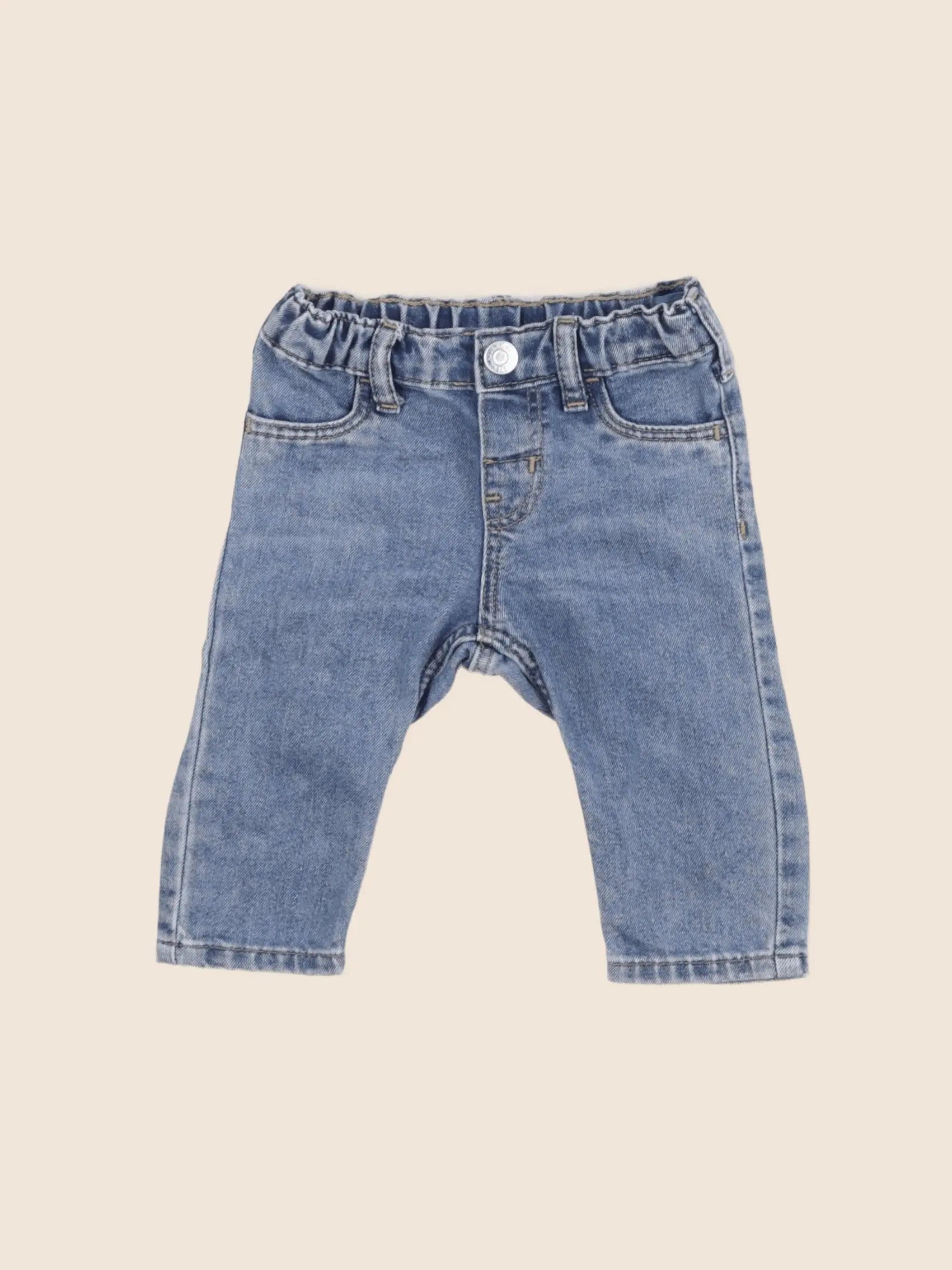 H&M - pantalon bleu - 4/6 mois