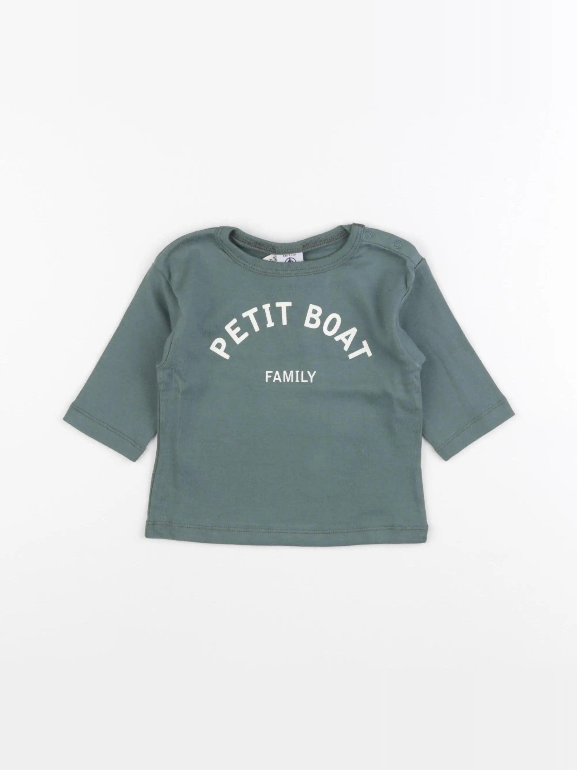Petit Bateau - tee-shirt vert - 6 mois