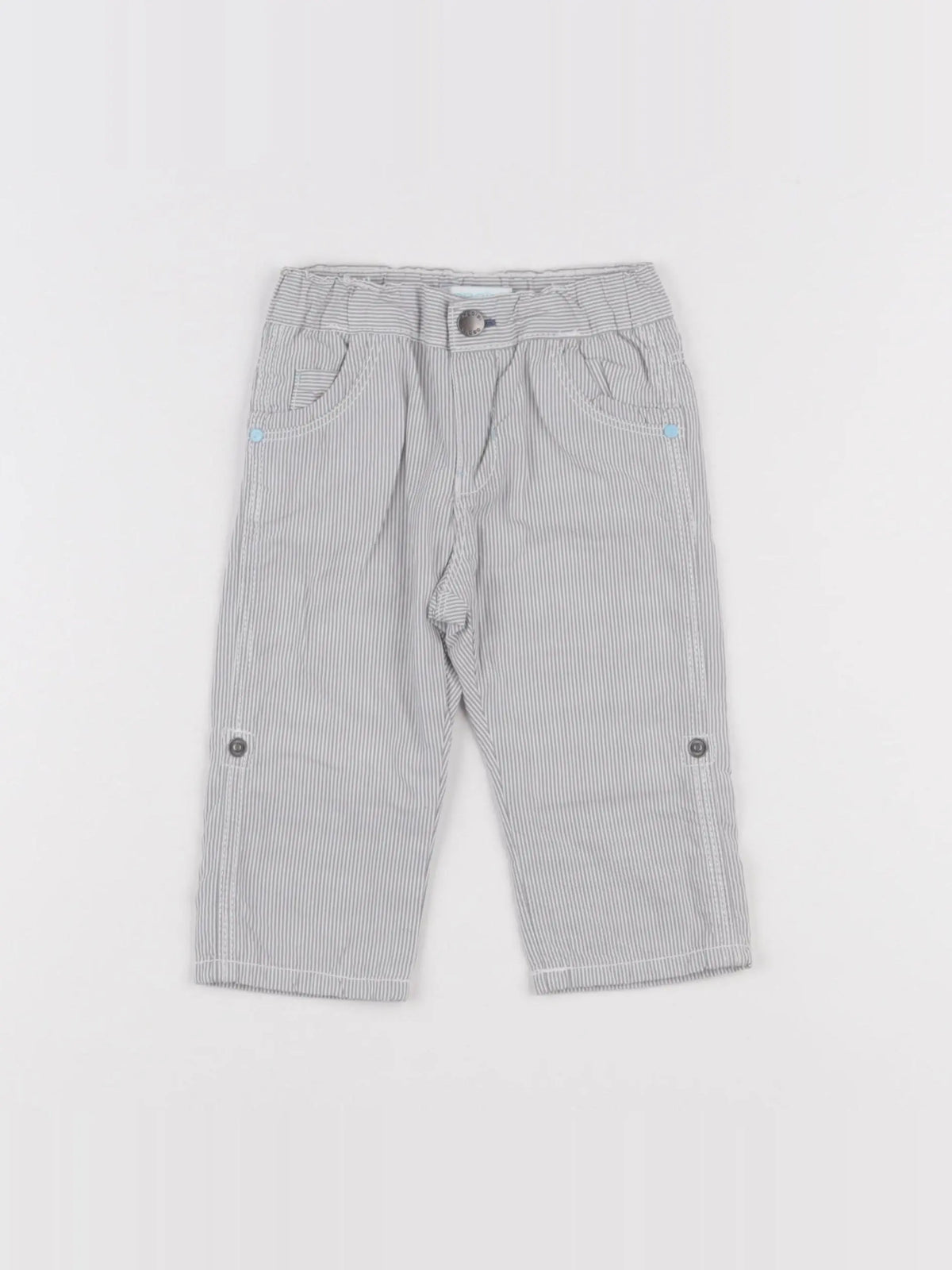 Obaïbi - pantalon blanc, gris - 6 mois