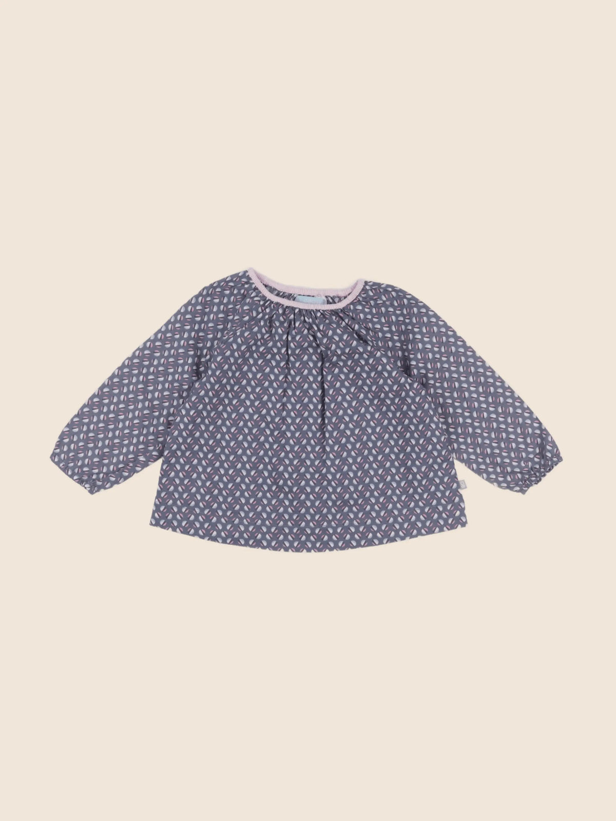 Obaïbi - blouse bleu, rose - 12 mois