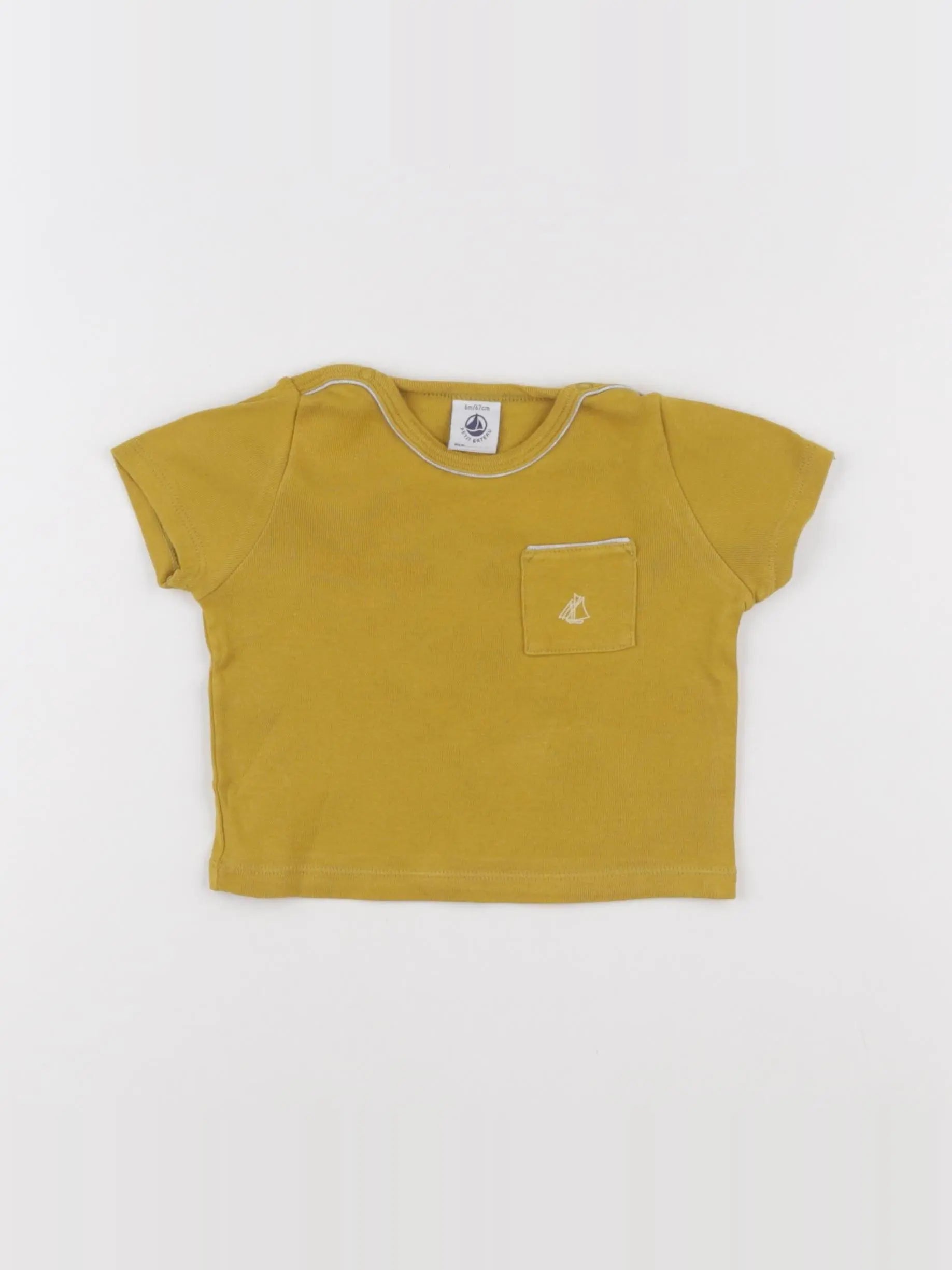 Petit Bateau - tee-shirt jaune - 6 mois