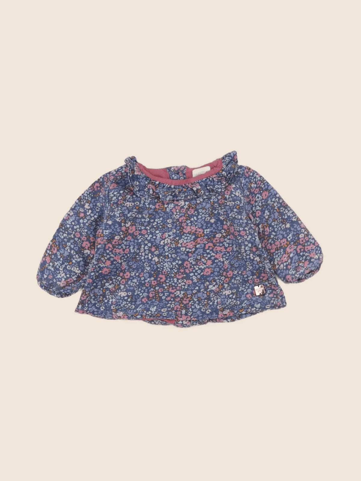 Carrément Beau - blouse bleu, rose - 6 mois