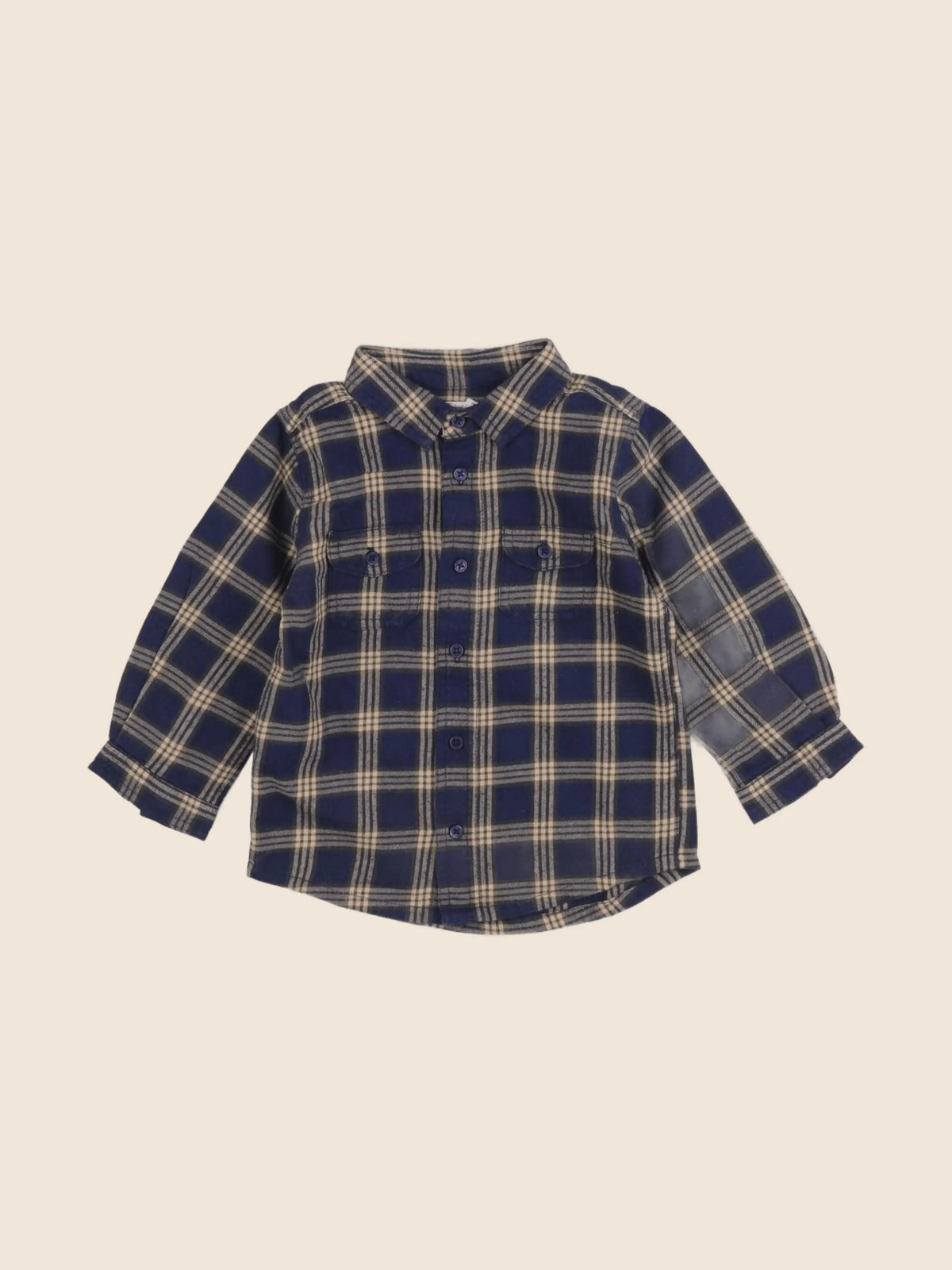 Boutchou - chemise bleu, marron - 18 mois