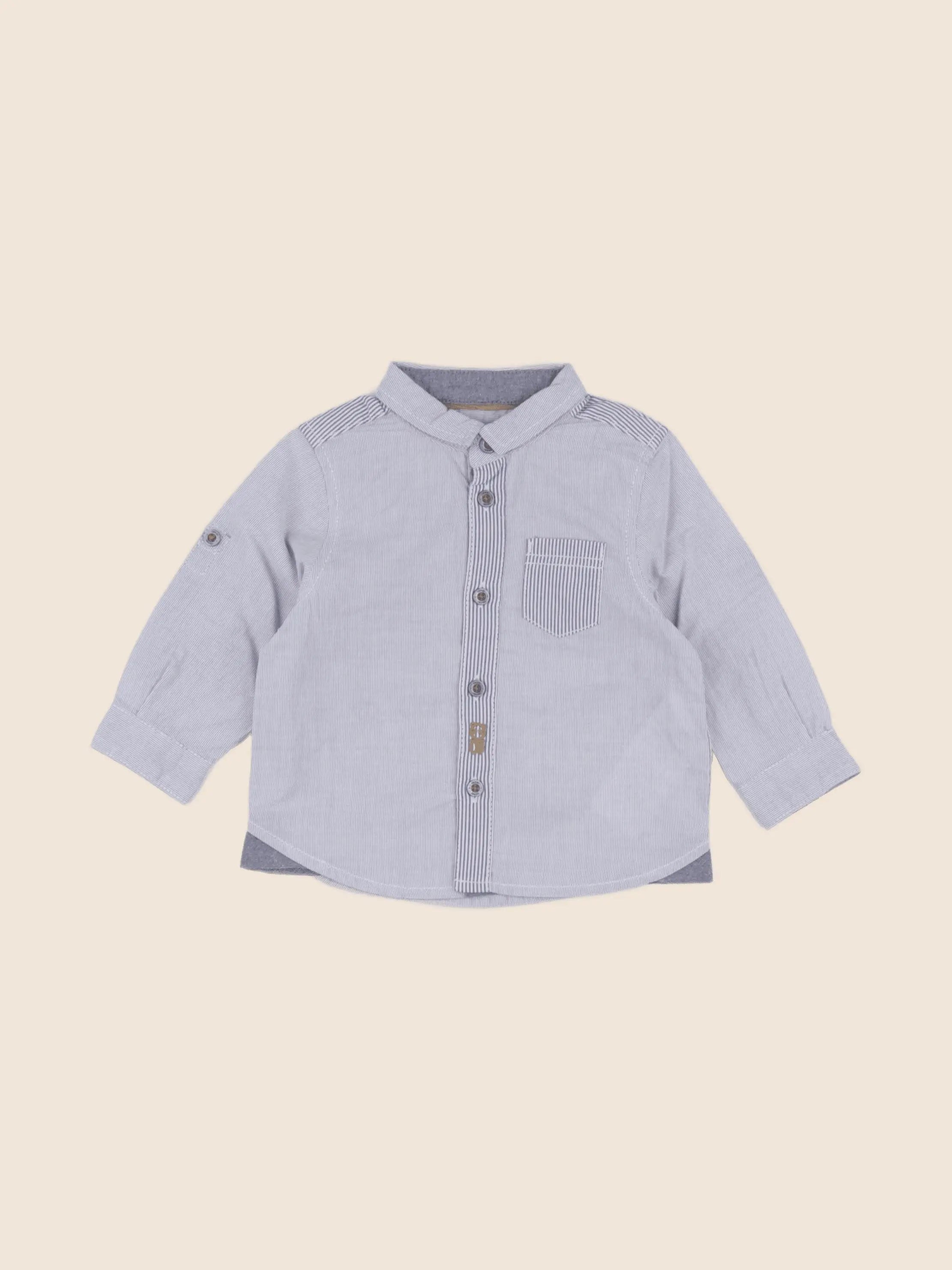 Obaïbi - chemise bleu - 6 mois