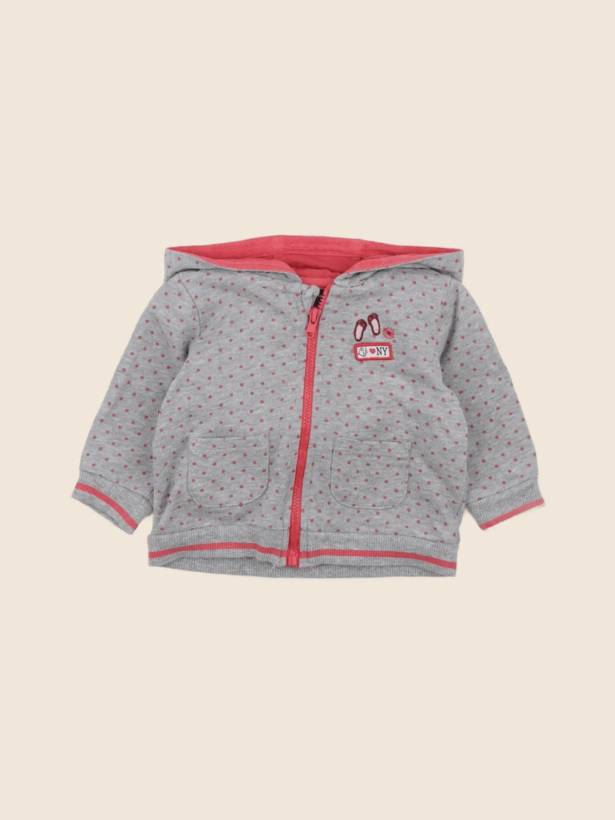Sergent Major - sweat gris, rose - 3 mois