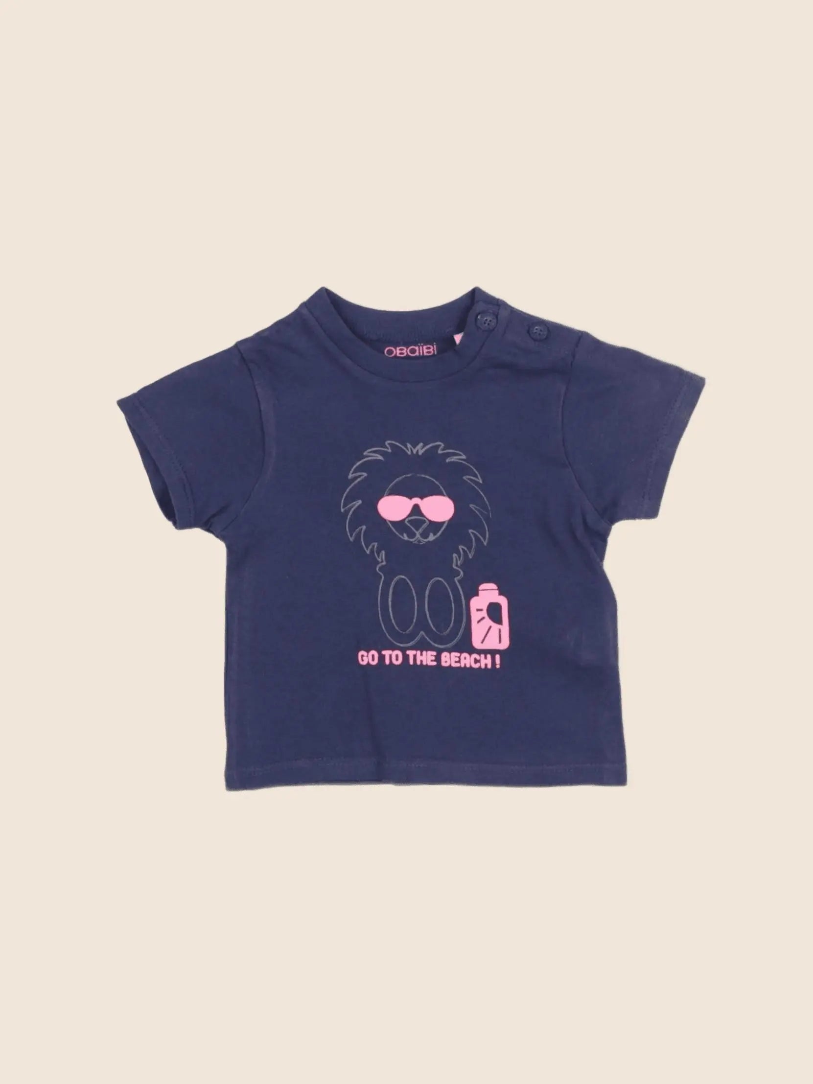 Obaïbi - tee-shirt bleu - 3 mois