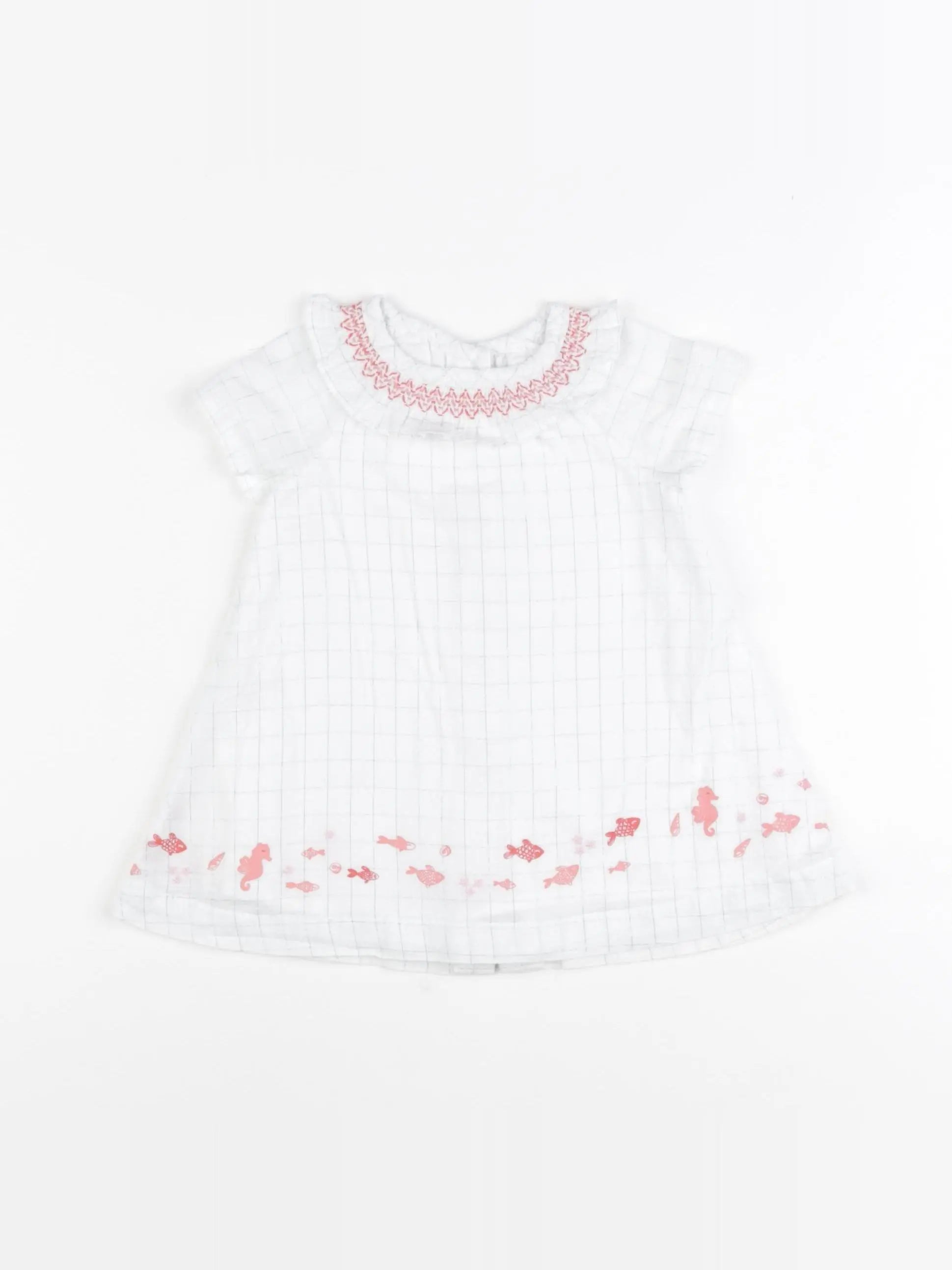 Sergent Major - robe blanc, bleu - 6 mois