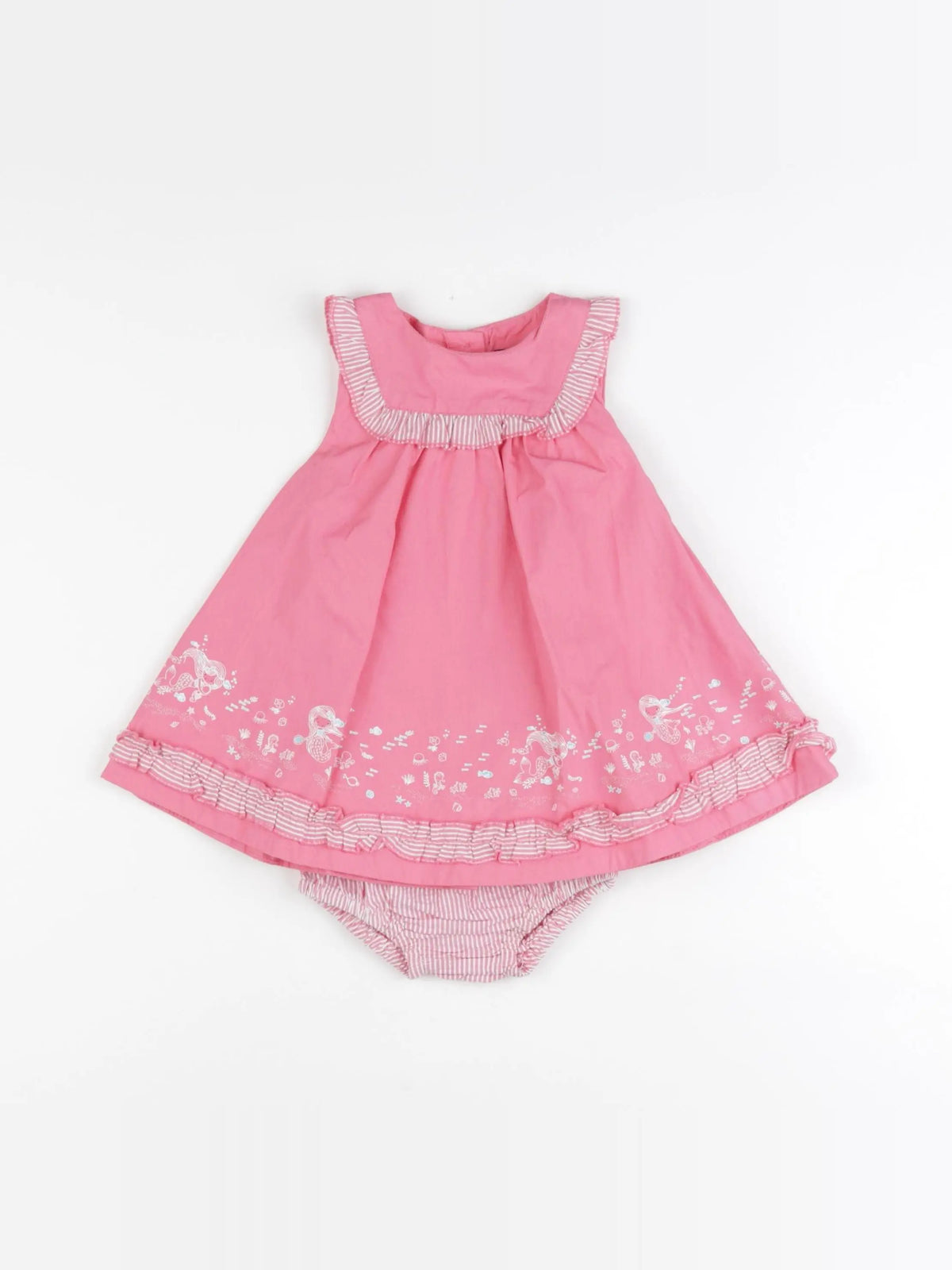 Sergent Major - robe rose, blanc - 6 mois