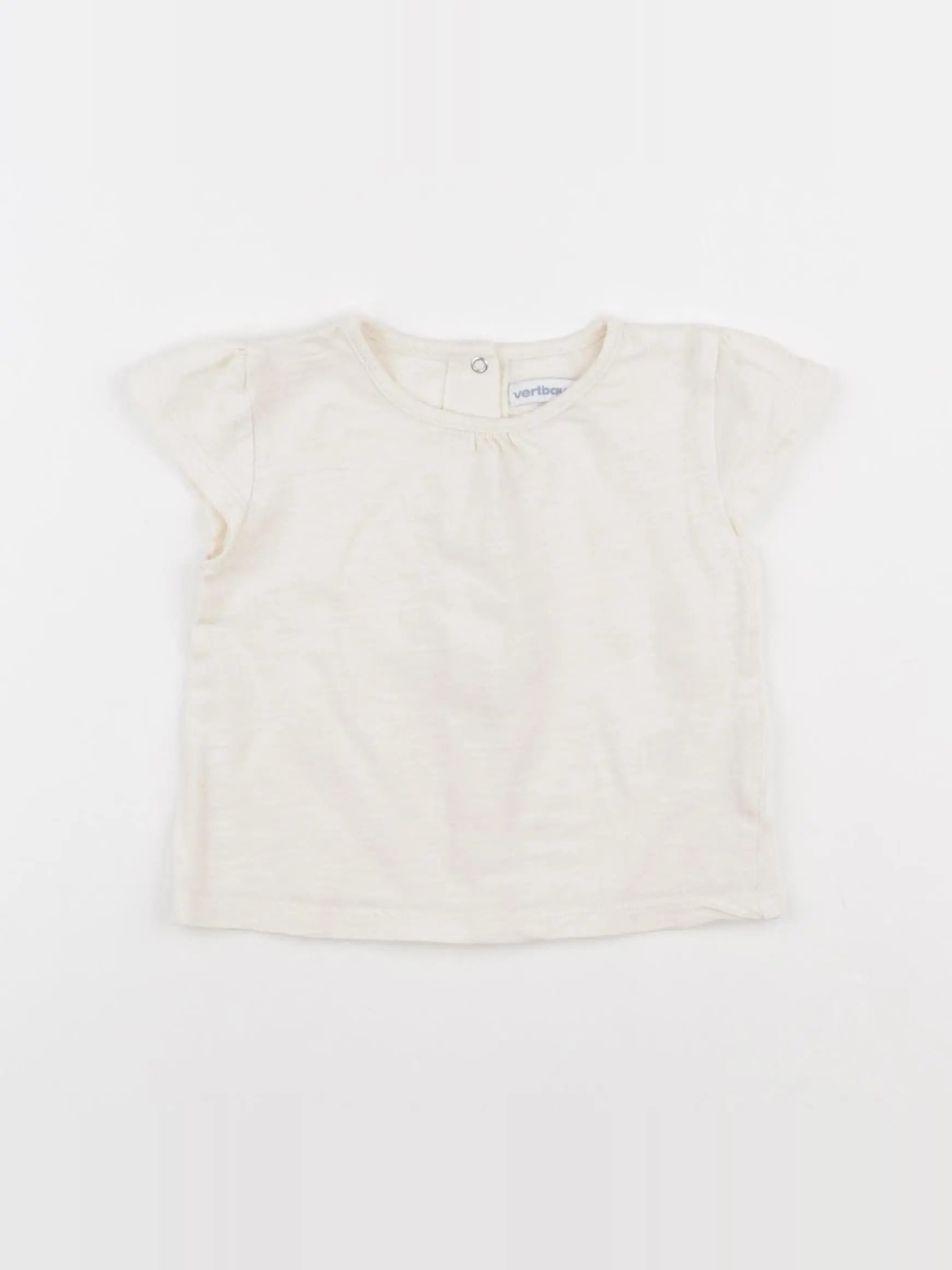 Vertbaudet - tee-shirt beige - 9/12 mois
