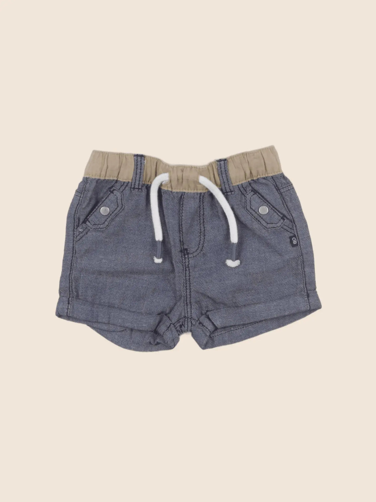 Obaïbi - short bleu - 6 mois