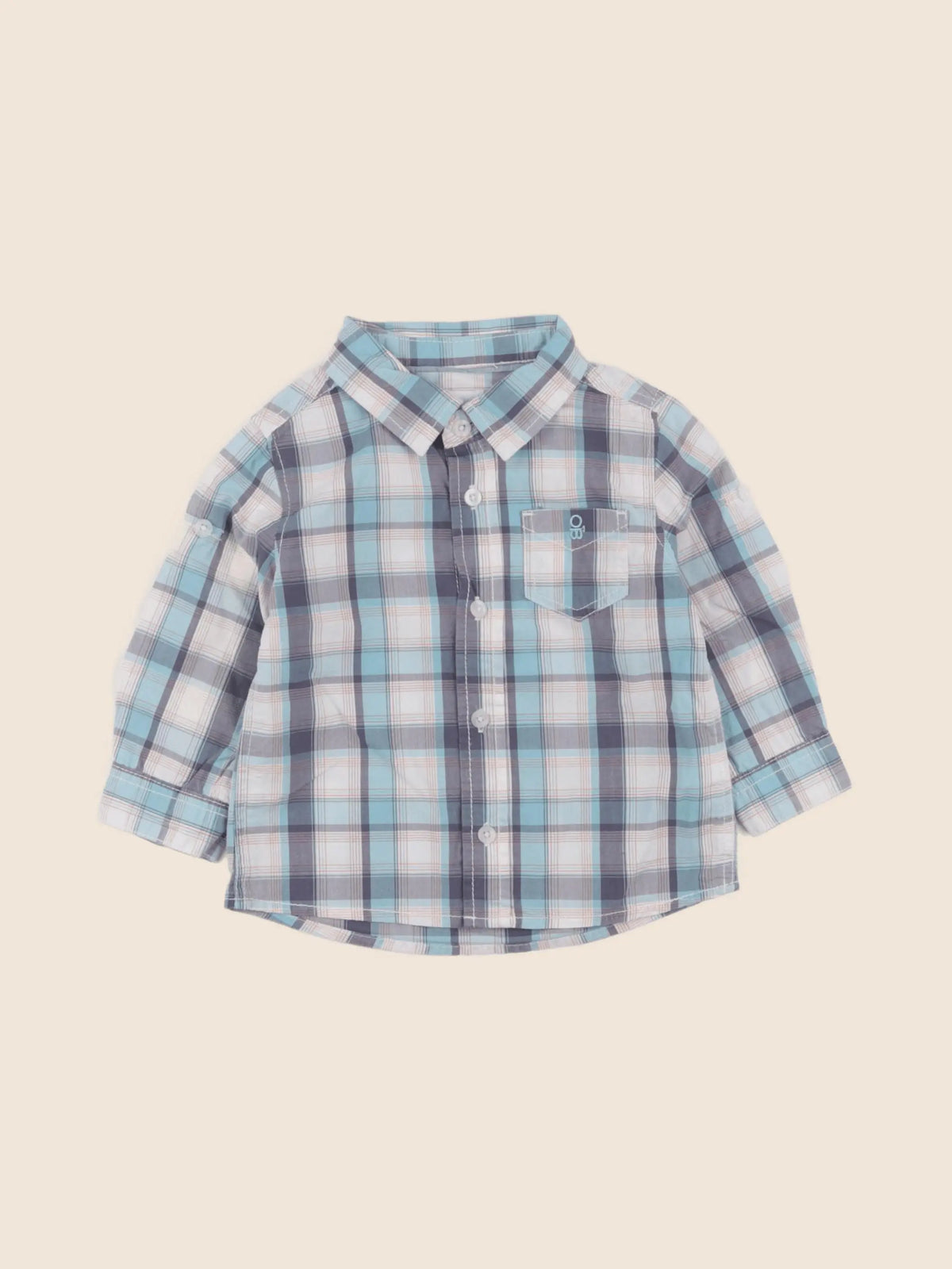 Obaïbi - chemise bleu - 12 mois