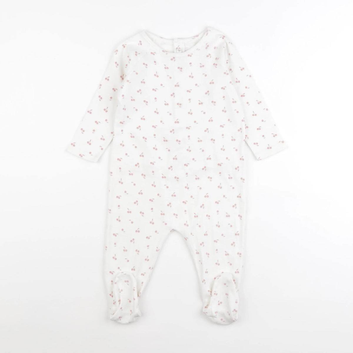 Bonpoint - pyjama coton blanc, rose - 18 mois