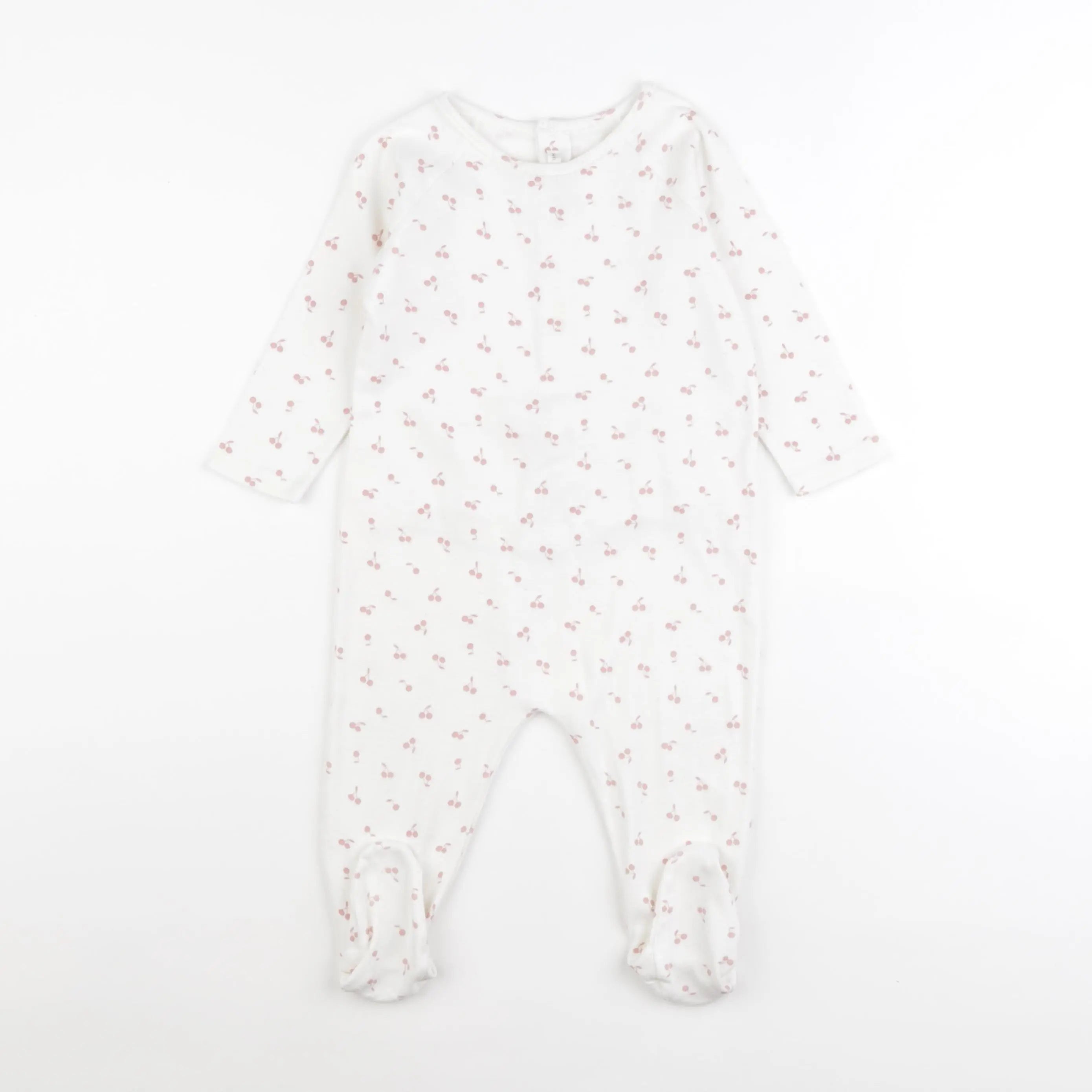 Bonpoint - pyjama coton blanc, rose - 18 mois