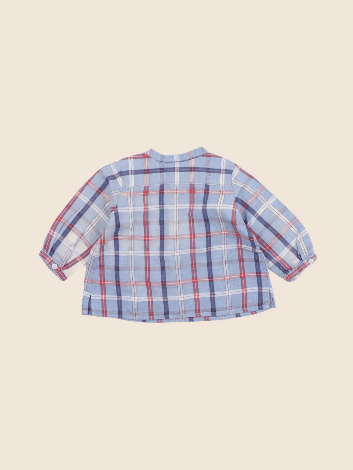Bonpoint - chemise bleu, rouge - 6 mois