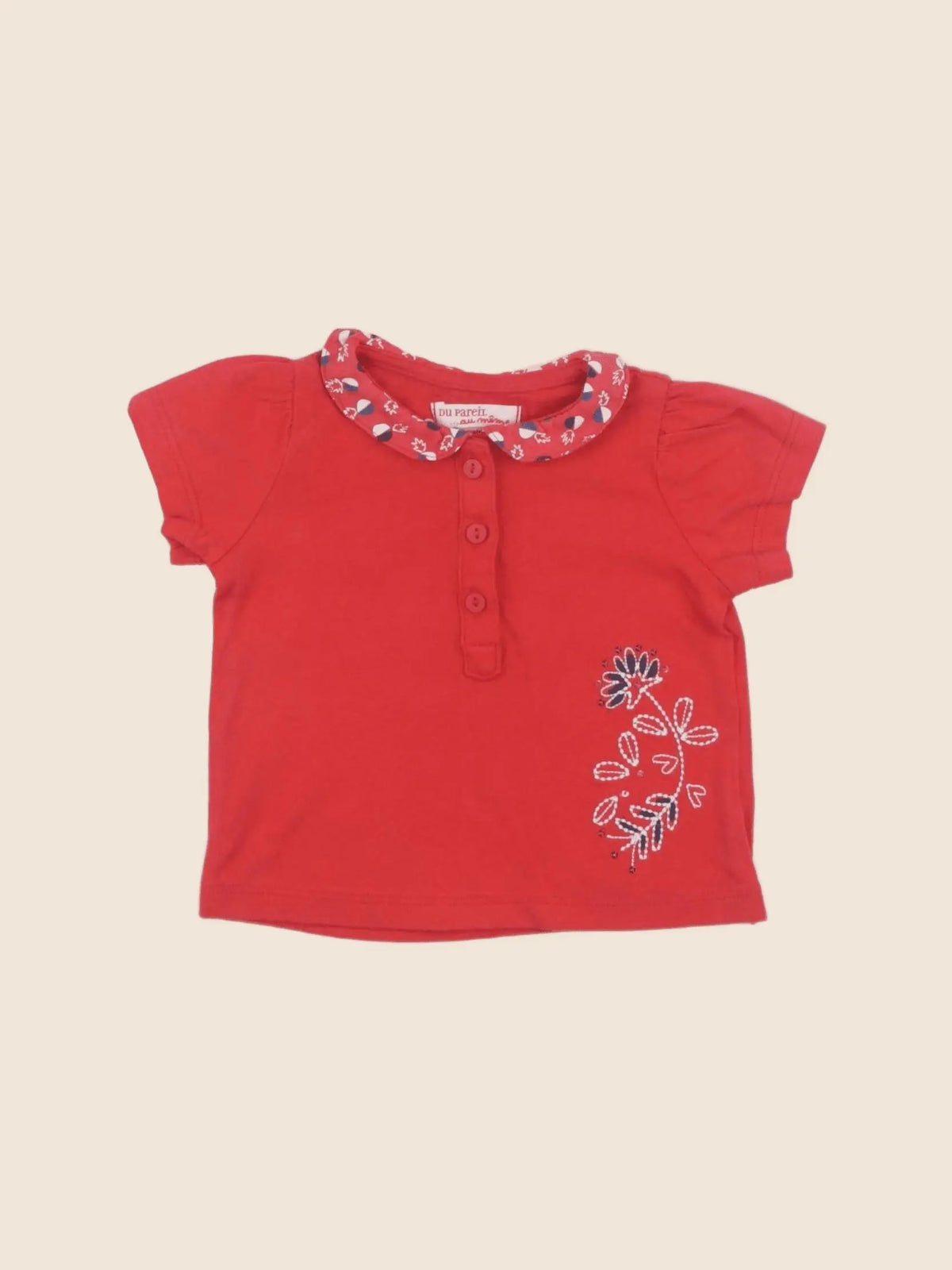 DPAM - tee-shirt rouge - 3 mois