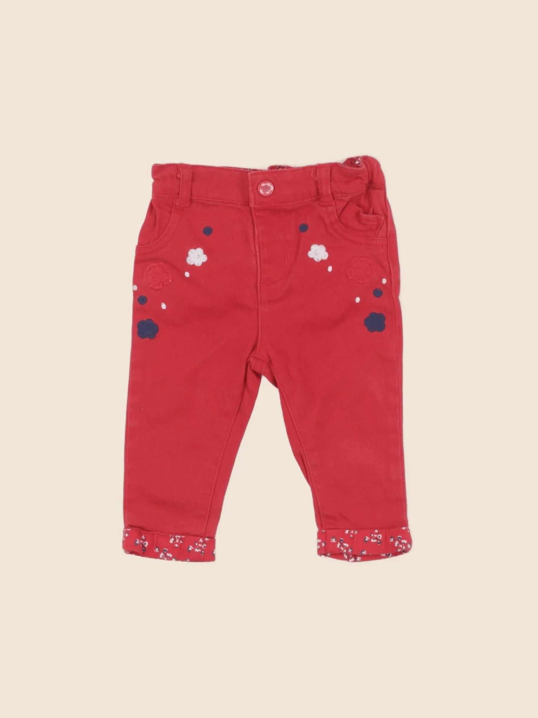 DPAM - pantalon rouge - 6 mois