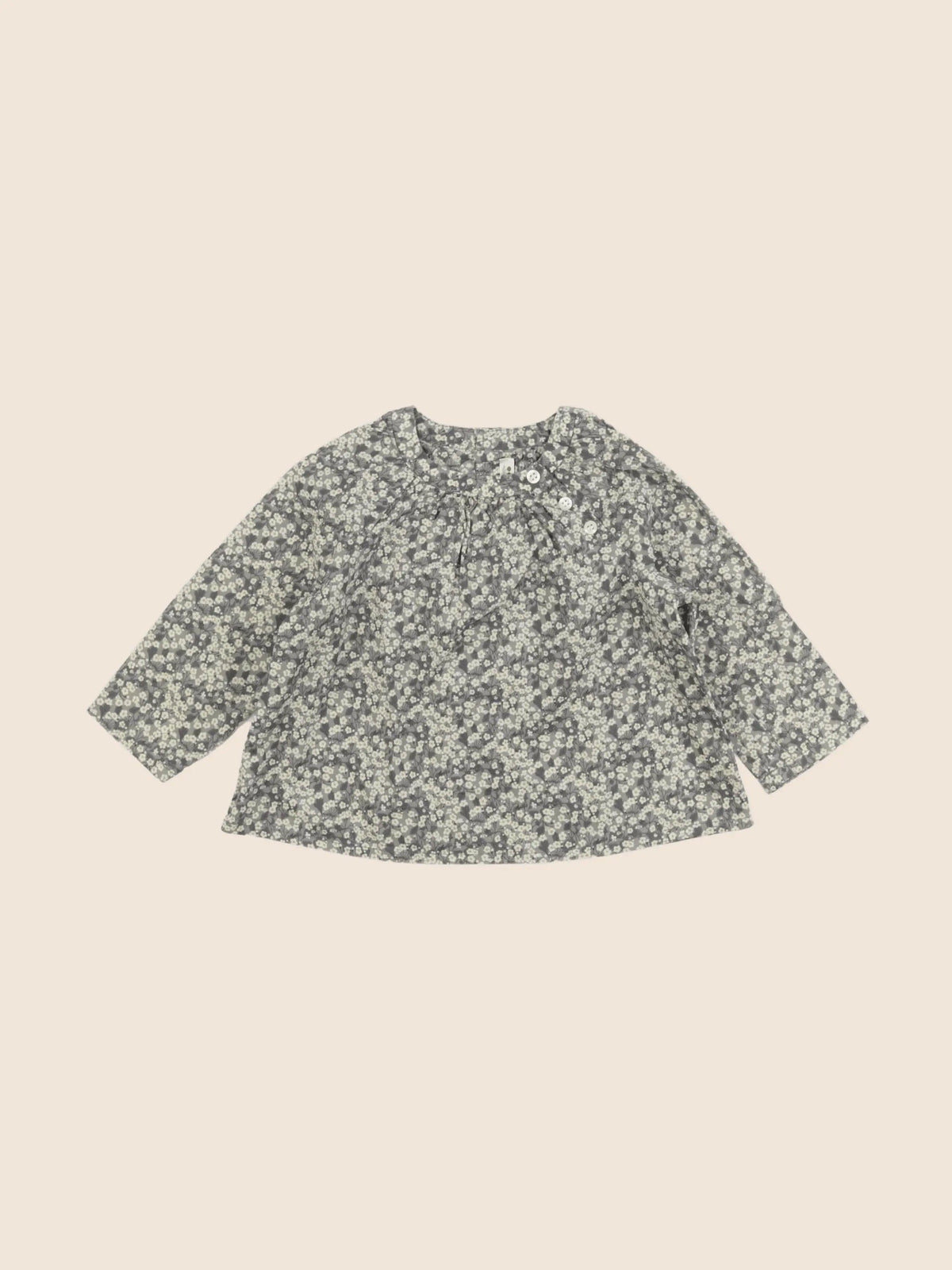 Bonpoint - blouse jaune, gris - 12 mois