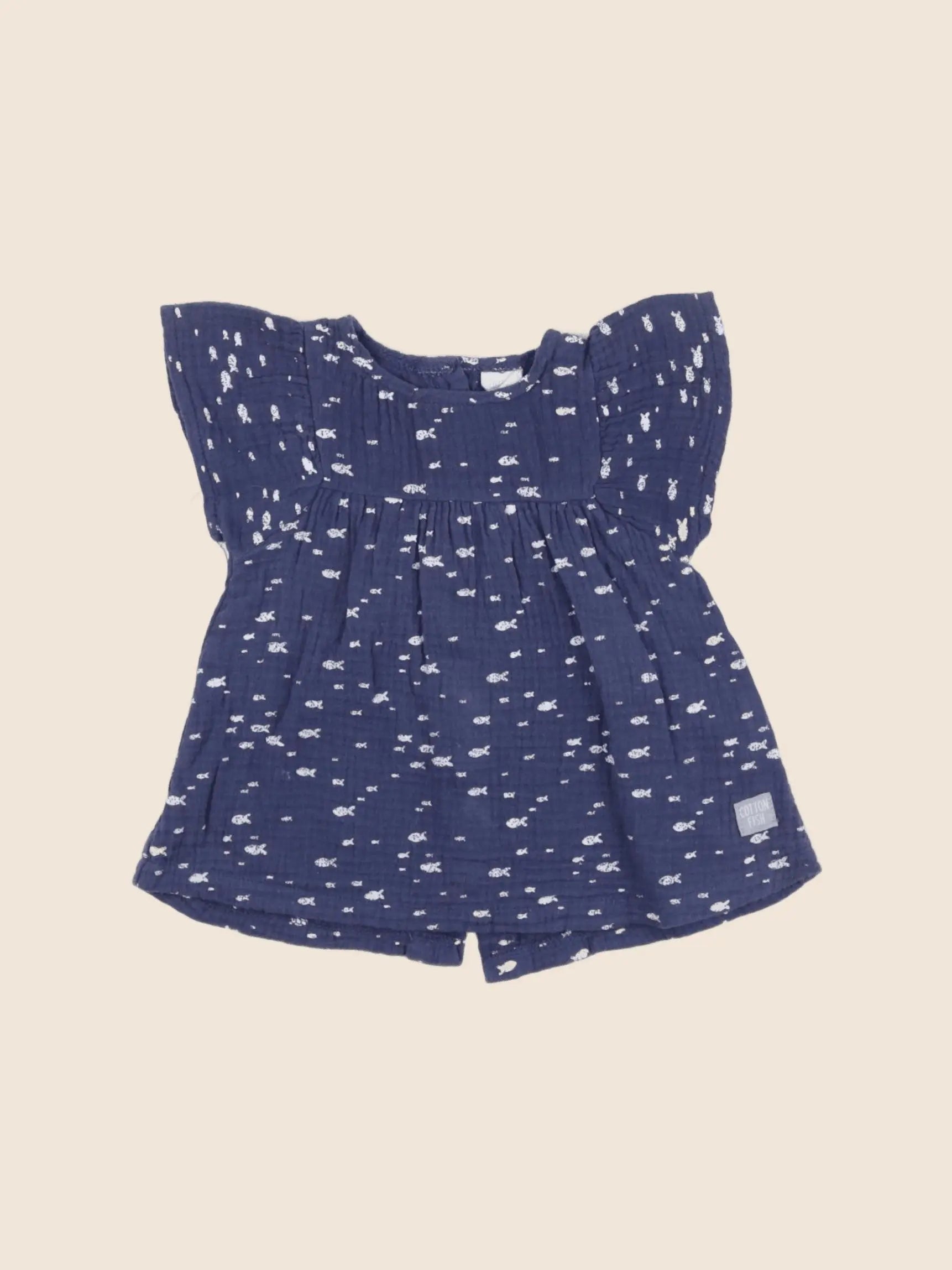 Cotton Fish - blouse bleu - 6 mois