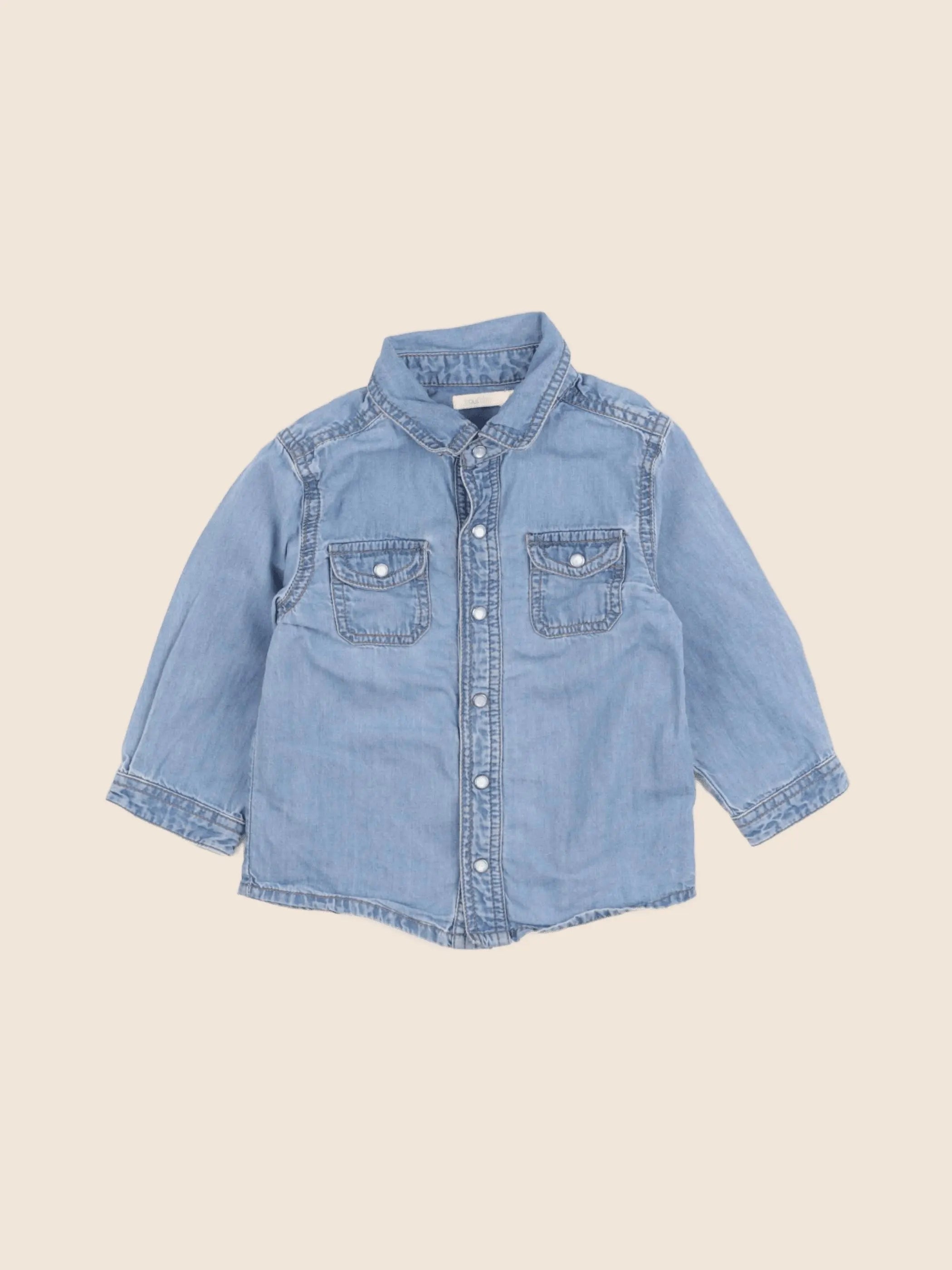 Boutchou - chemise bleu - 12 mois