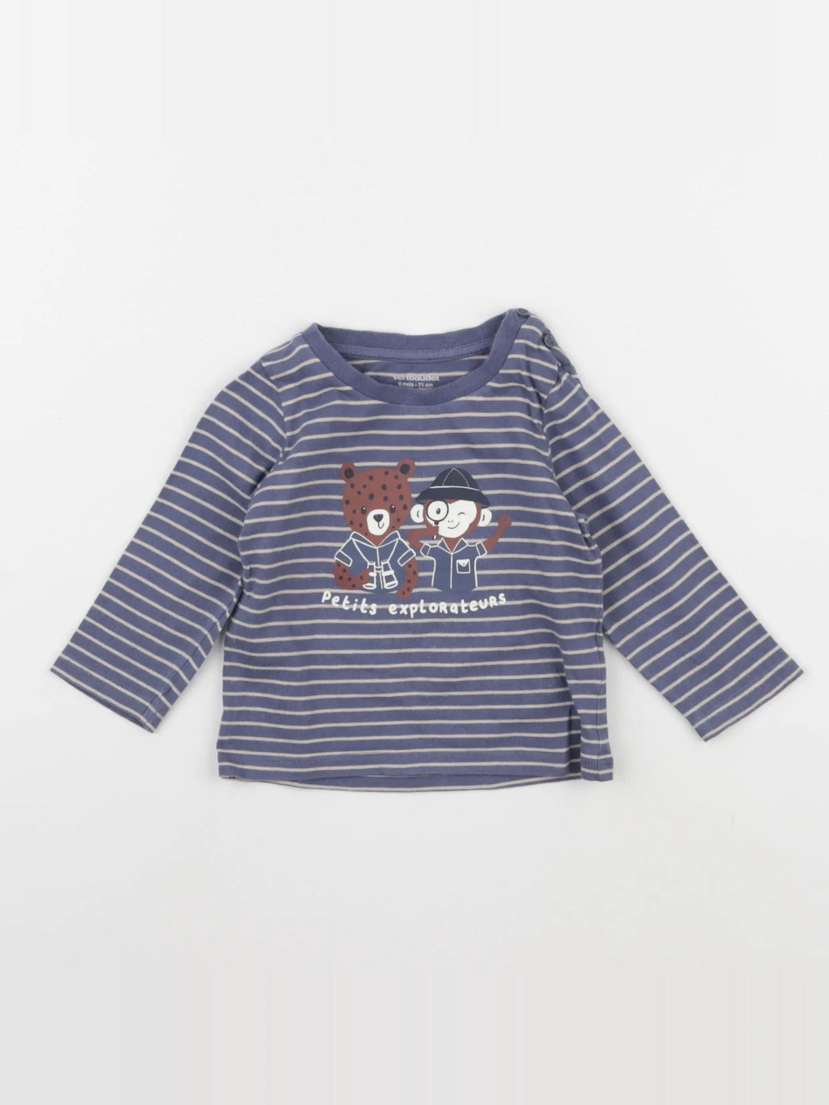 Vertbaudet - tee-shirt bleu - 9 mois