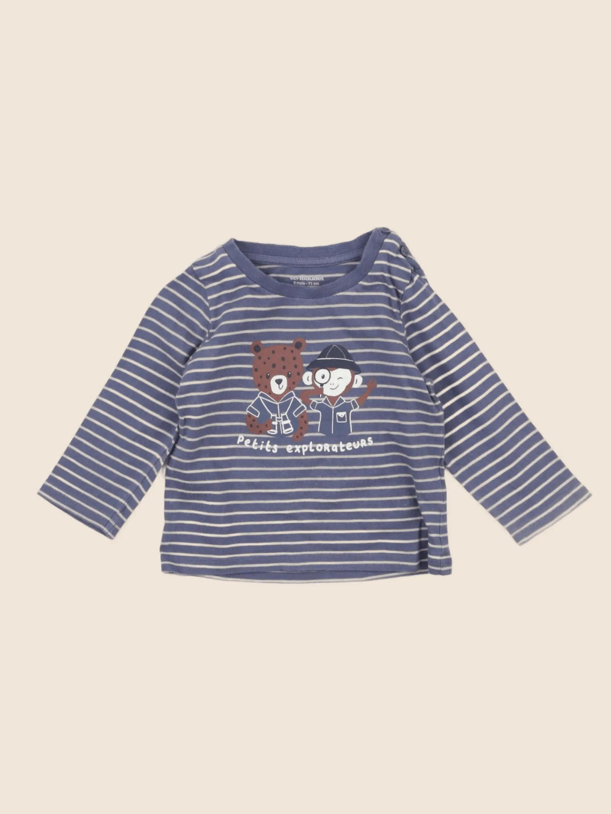 Vertbaudet - tee-shirt bleu - 9 mois