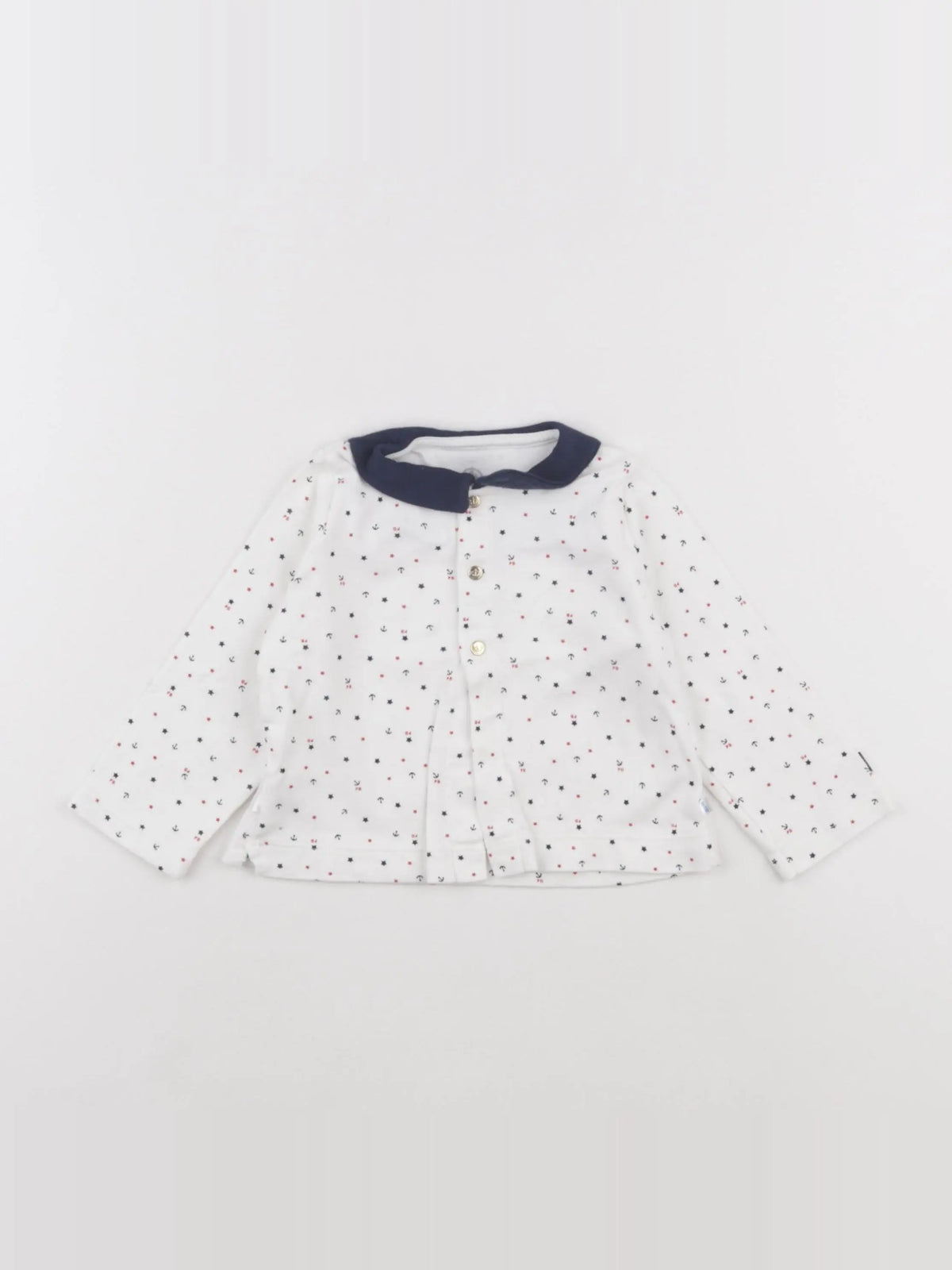 Petit Bateau - sweat blanc - 18 mois