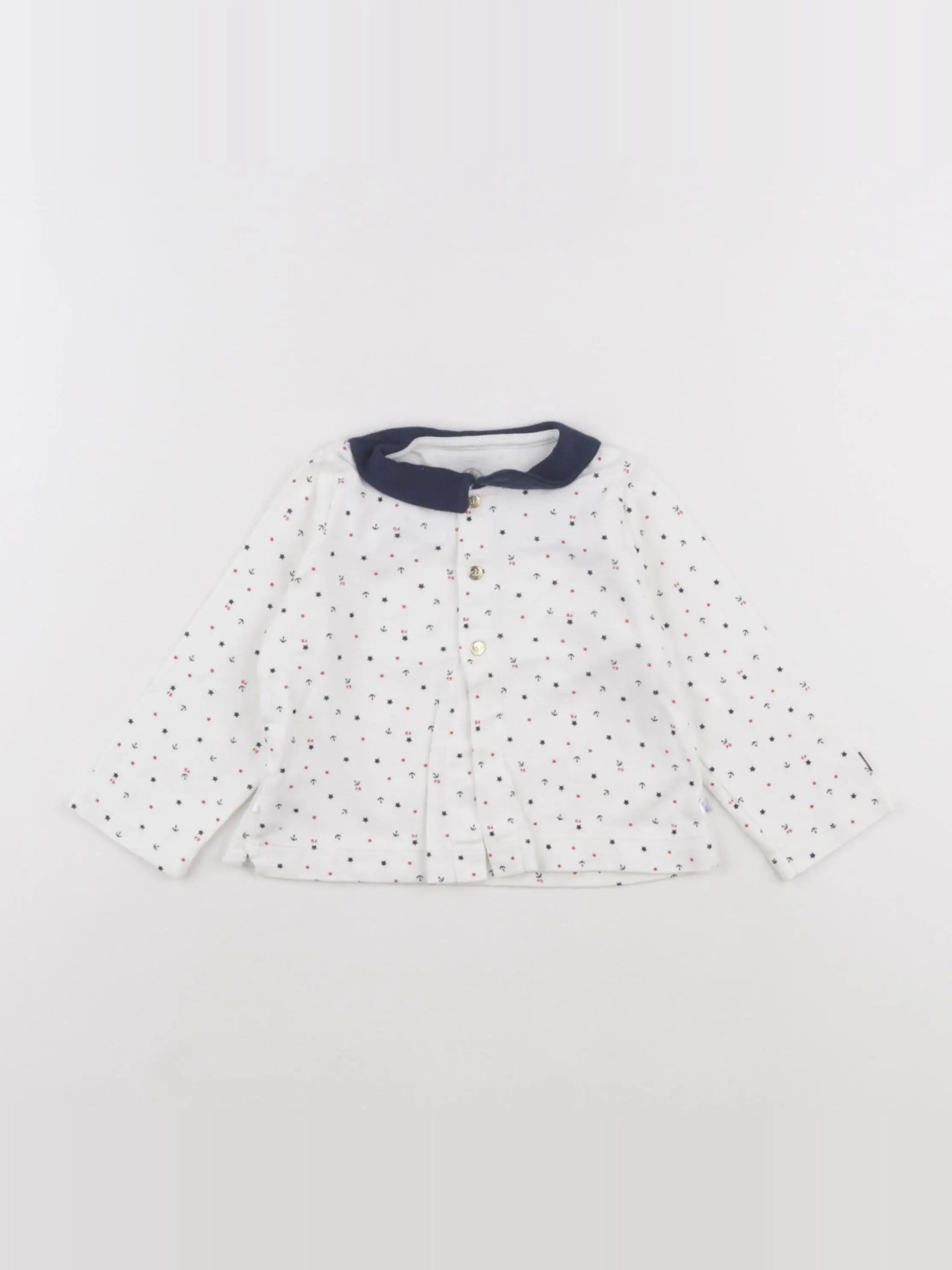 Petit Bateau - sweat blanc - 18 mois