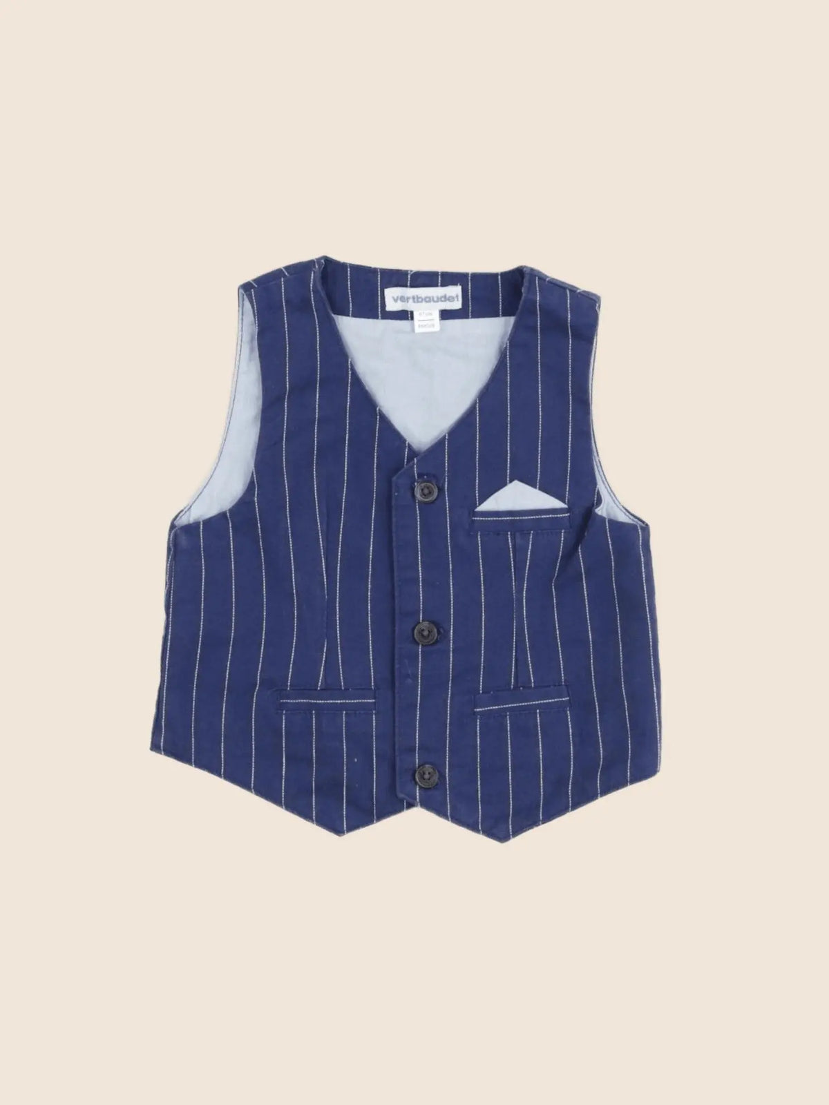 Vertbaudet - gilet bleu - 6 mois