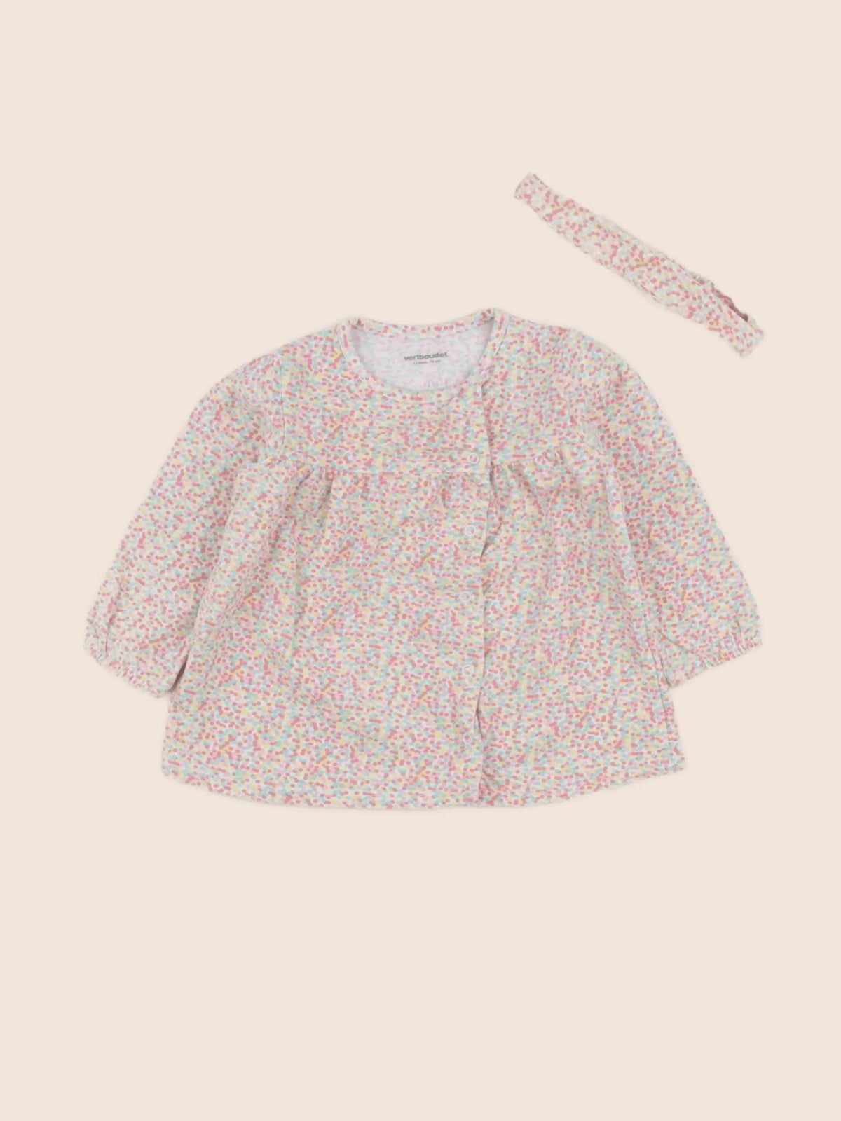 Vertbaudet - robe multicolore - 12 mois