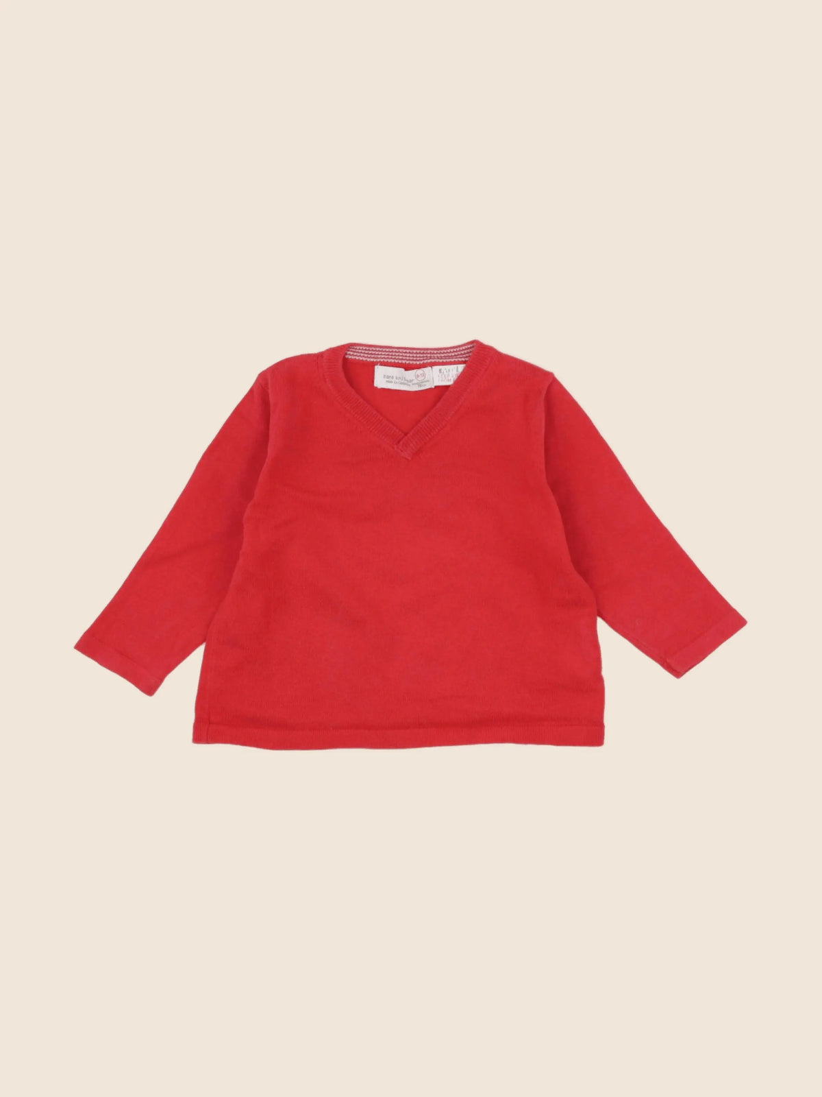 Zara - pull rouge - 9/12 mois