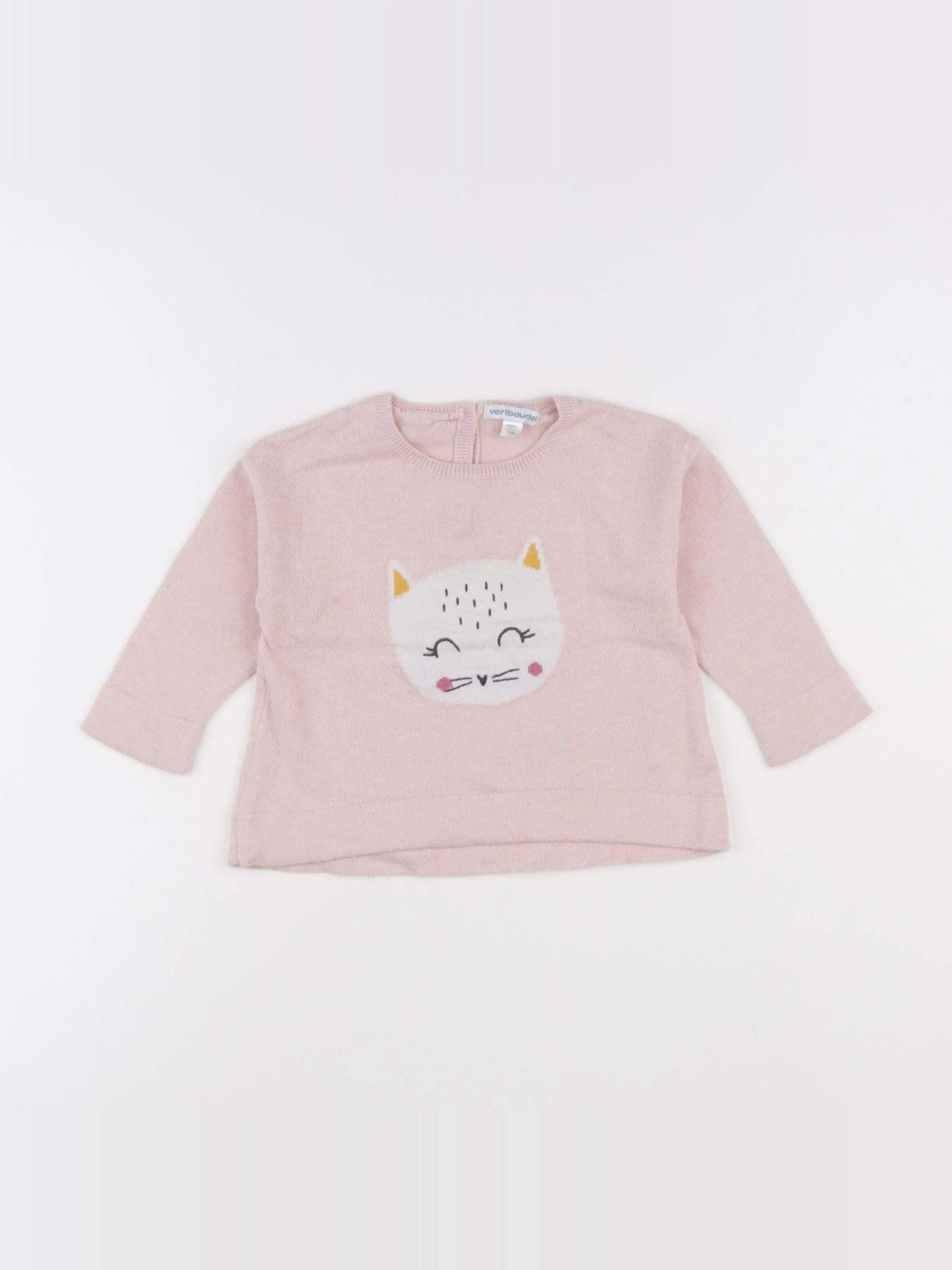 Vertbaudet - pull rose - 12 mois