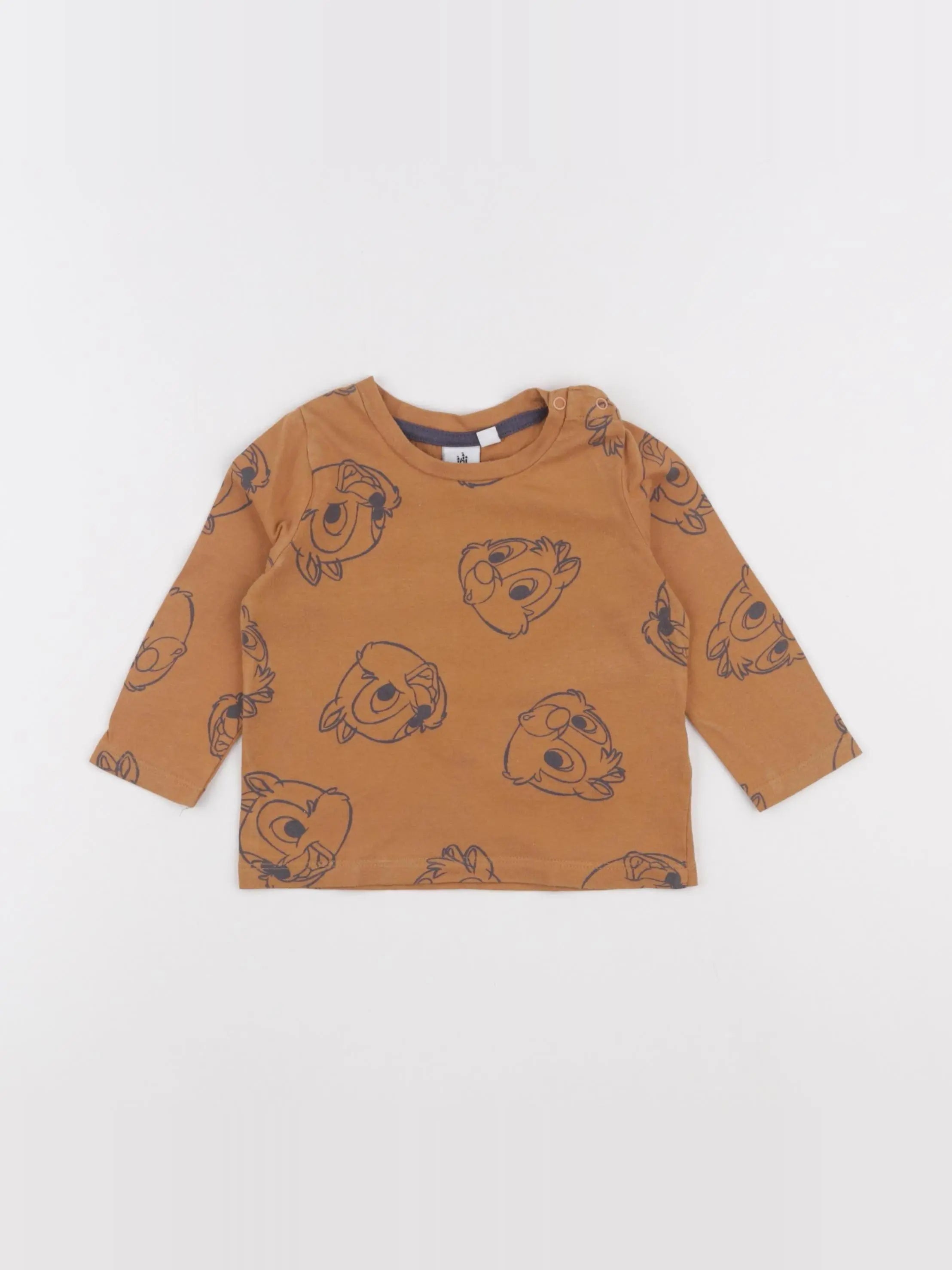 Vertbaudet - tee-shirt marron - 9 mois