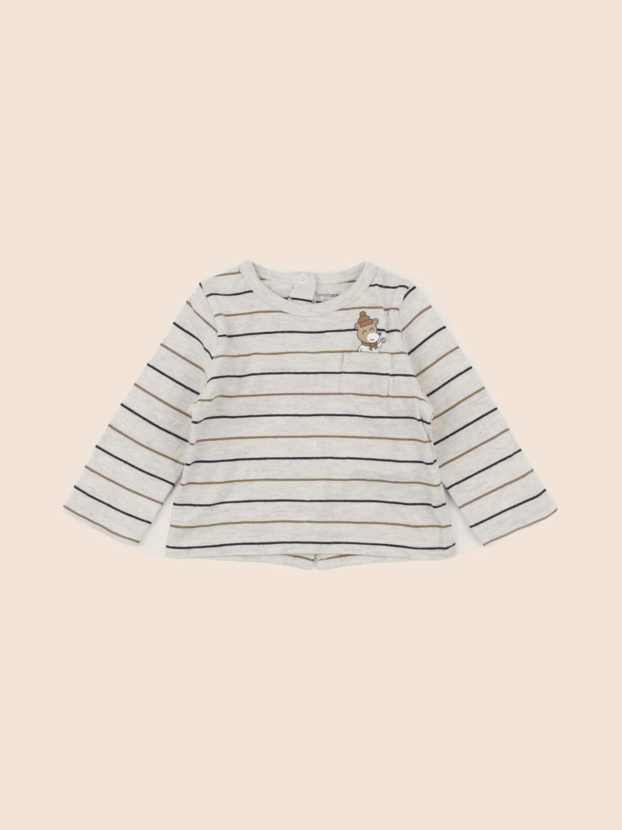 Vertbaudet - tee-shirt beige - 6 mois