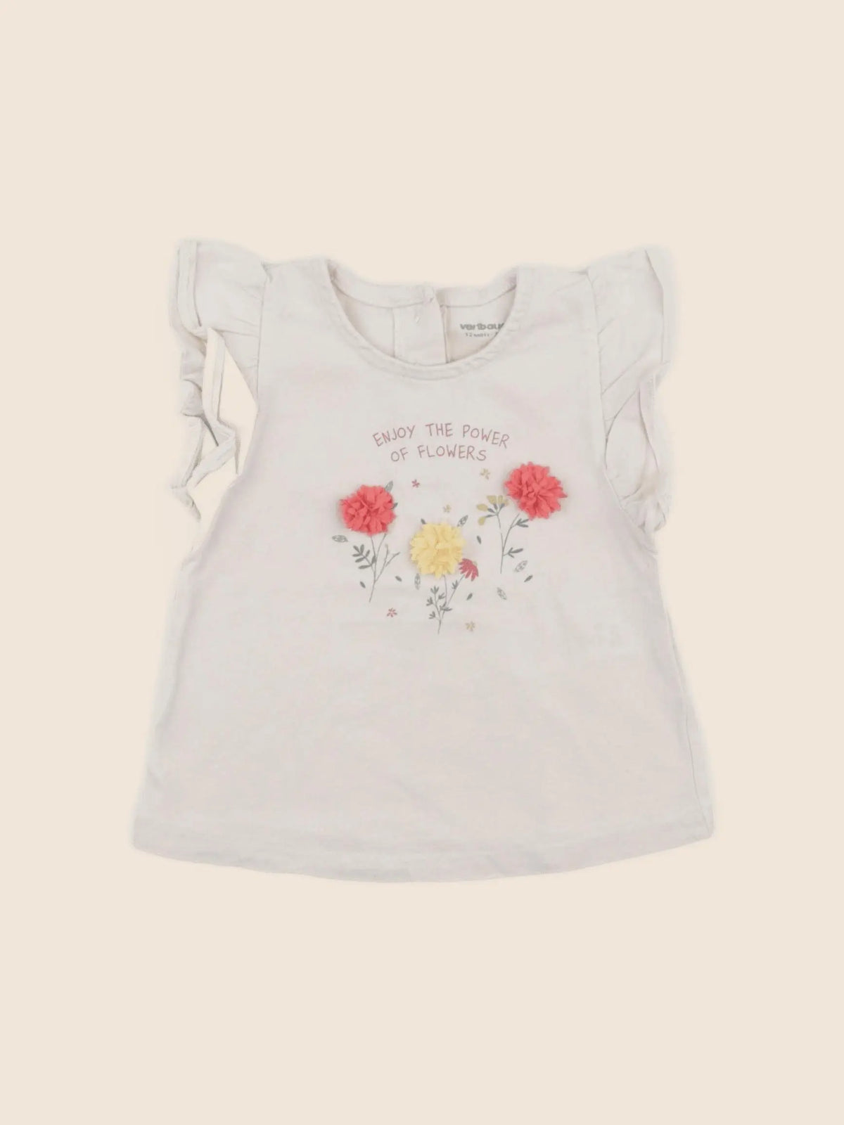 Vertbaudet - tee-shirt beige - 12 mois
