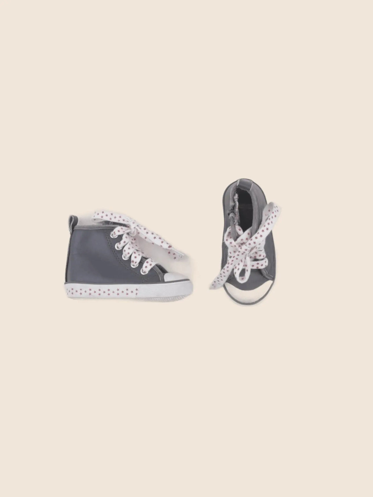Vertbaudet - tennis à scratch/ lacets gris - pointure 20