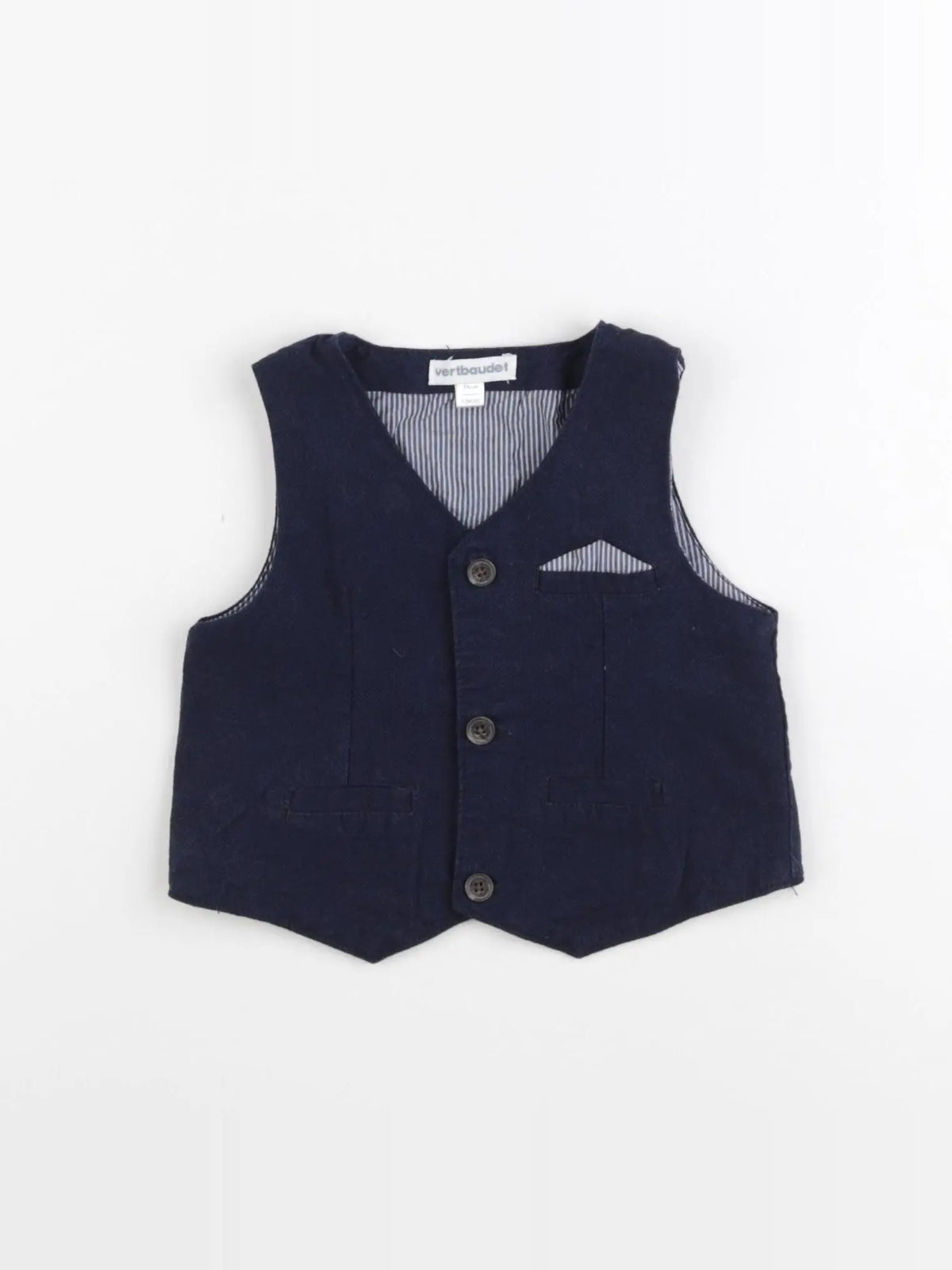 Vertbaudet - gilet bleu - 12 mois