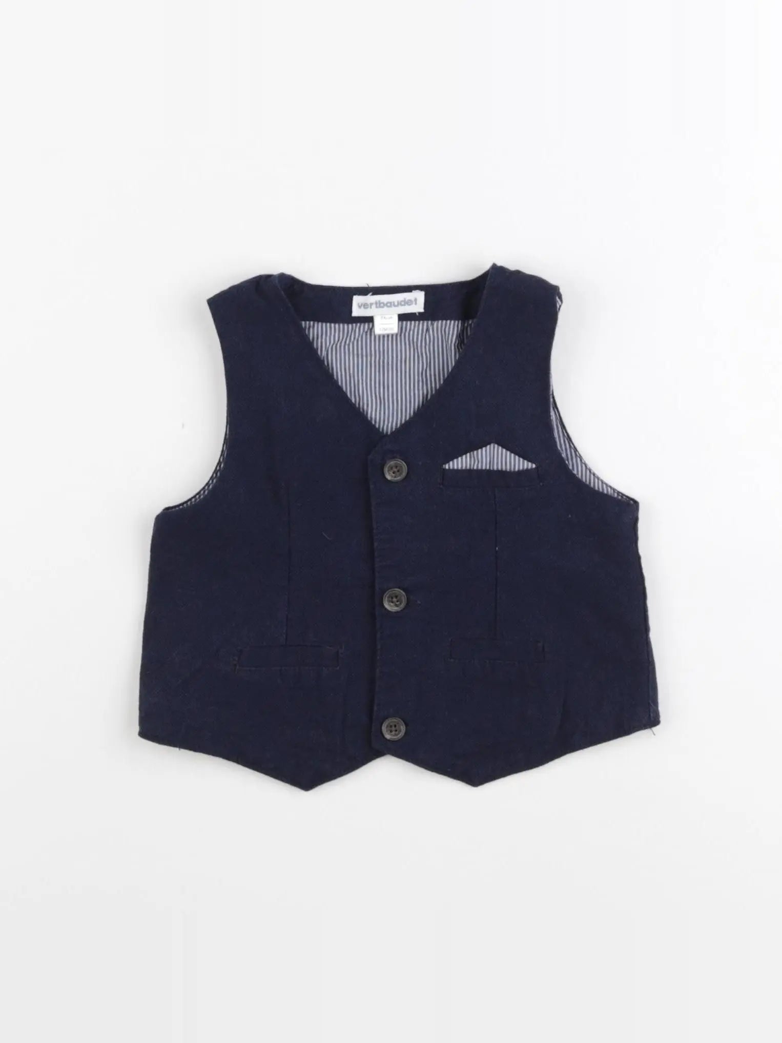 Vertbaudet - gilet bleu - 12 mois