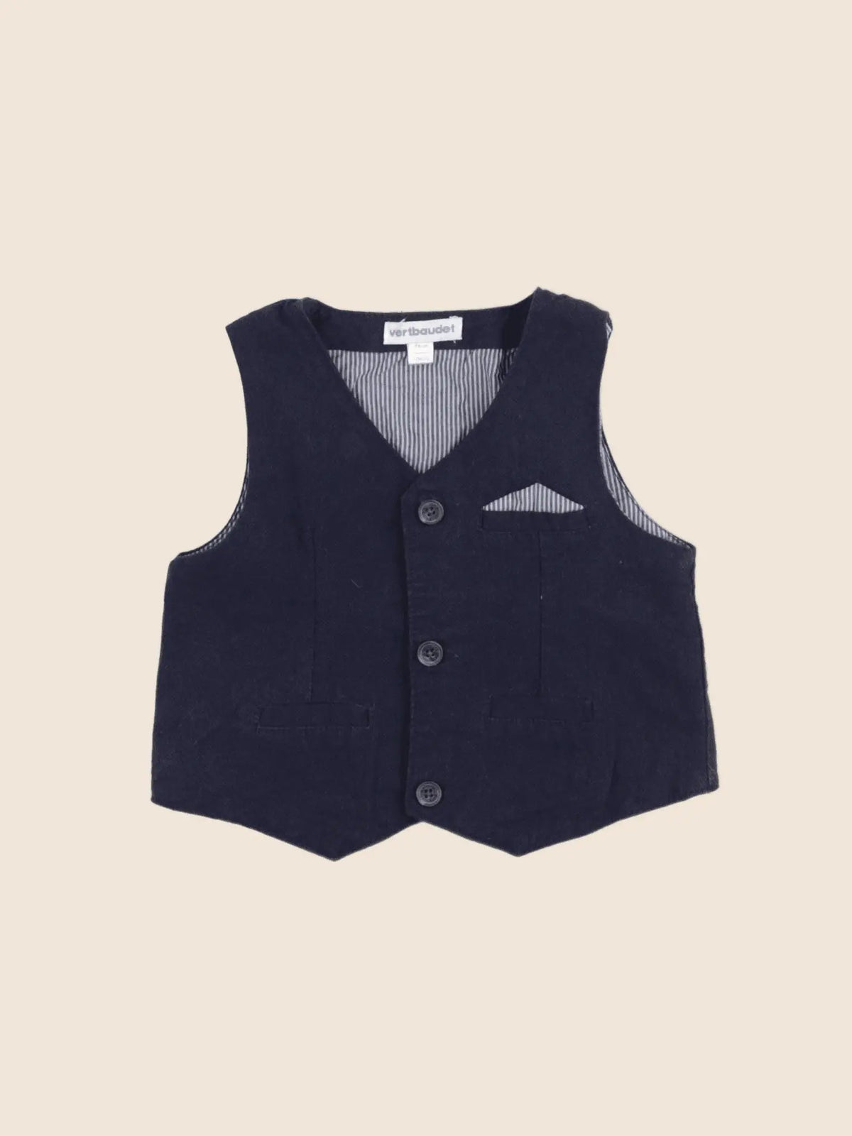 Vertbaudet - gilet bleu - 12 mois