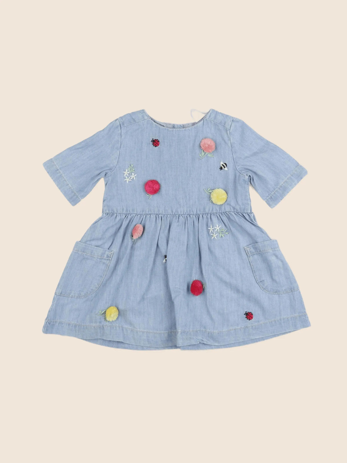 H&M - robe bleu - 6/9 mois